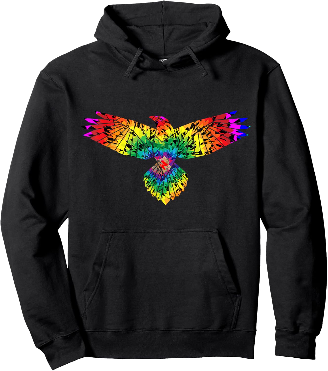 Tie Dye Eagle Hippie 70s Vintage Eagle Lover Hoodie - Hoodie | Black