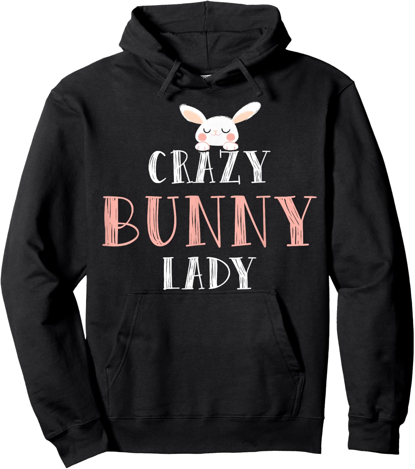 Crazy Bunny Lady - Rabbit Hoodie - Hoodie | Black