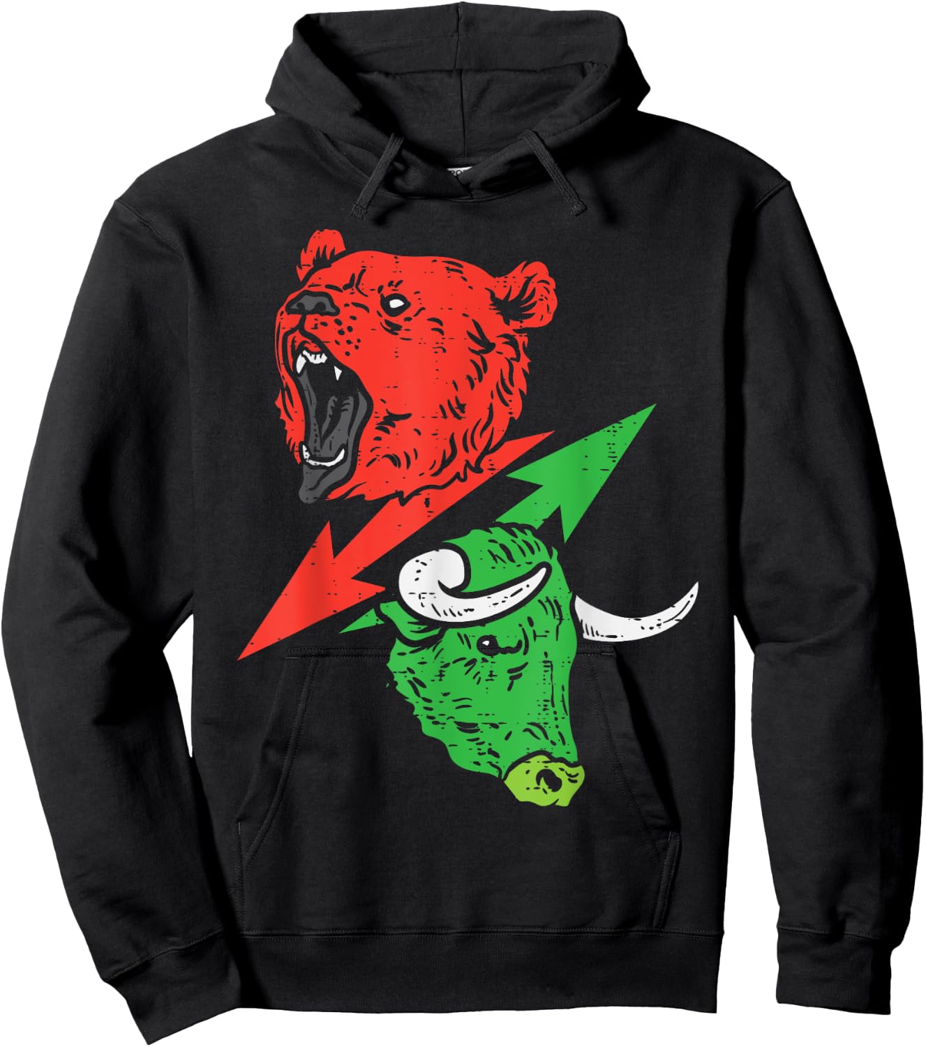 Bear And Bull Bearish Bullish Stocks Crypto Trading Trader Hoodie - Hoodie | Black