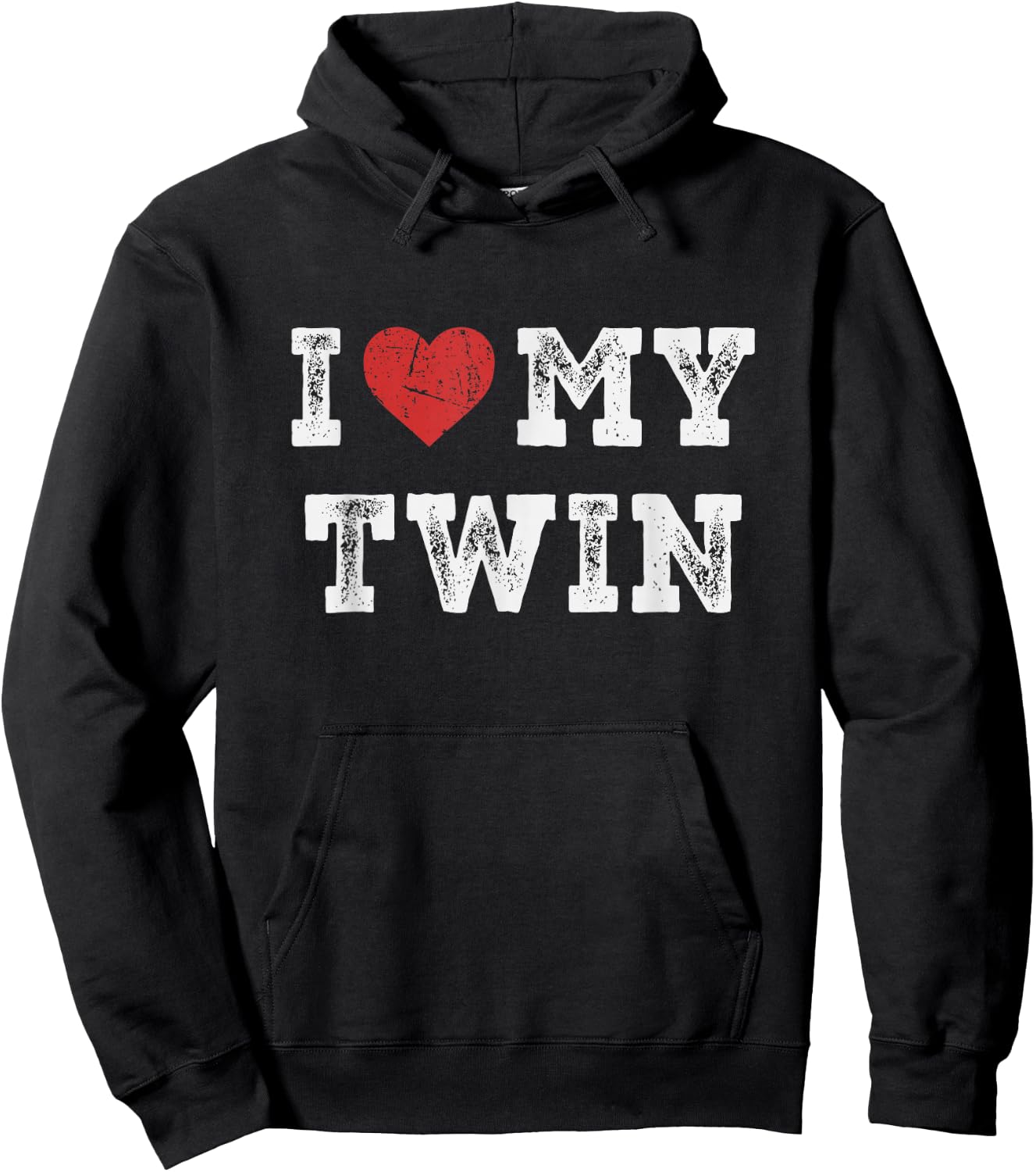I Love My Twin - I Heart My Twin Funny Hoodie - Hoodie | Black
