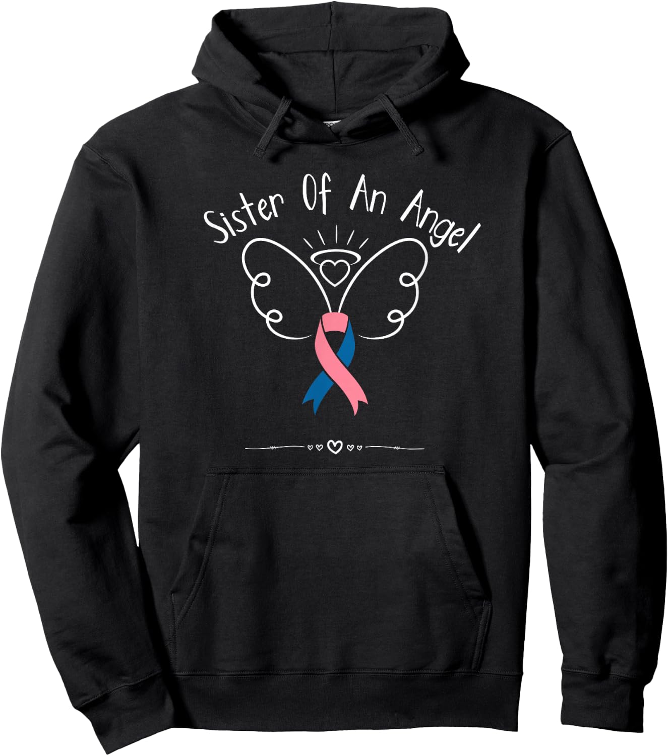Miscarriage Pregnancy Baby Loss Awareness Sister Of Angel Hoodie - Hoodie | Black