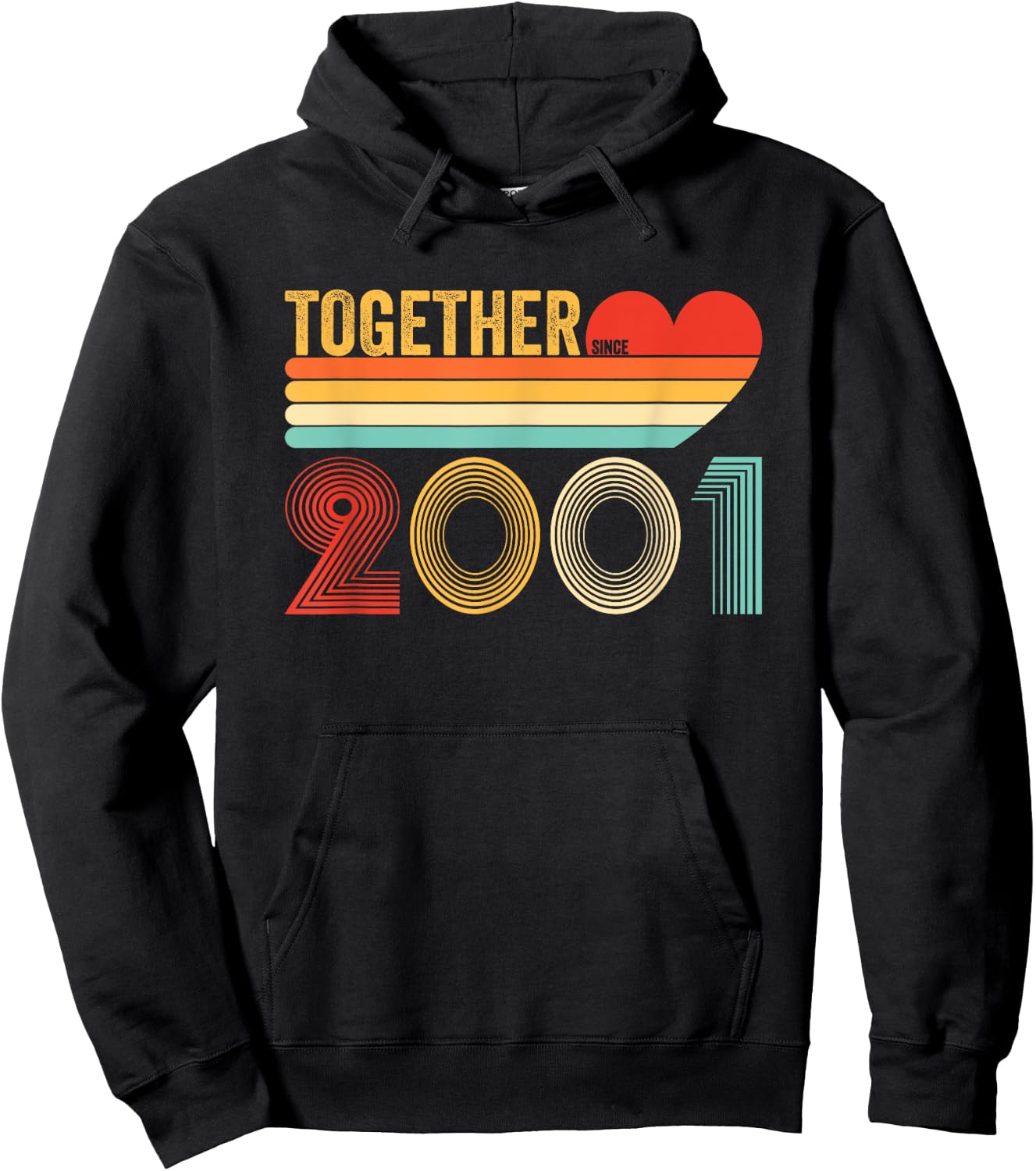 Together Since 2001 Shirt Her Couple Anniversary Hoodie - Hoodie | Black