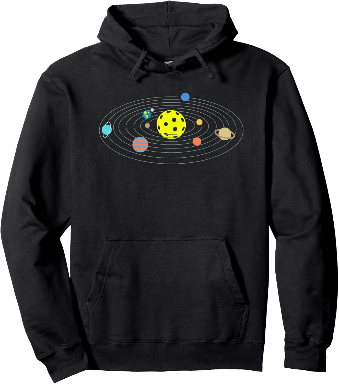 Threadrock -Adults Pickleball , Black, Small, Classic Fit, Short Sleeve Hoodie - Hoodie | Black