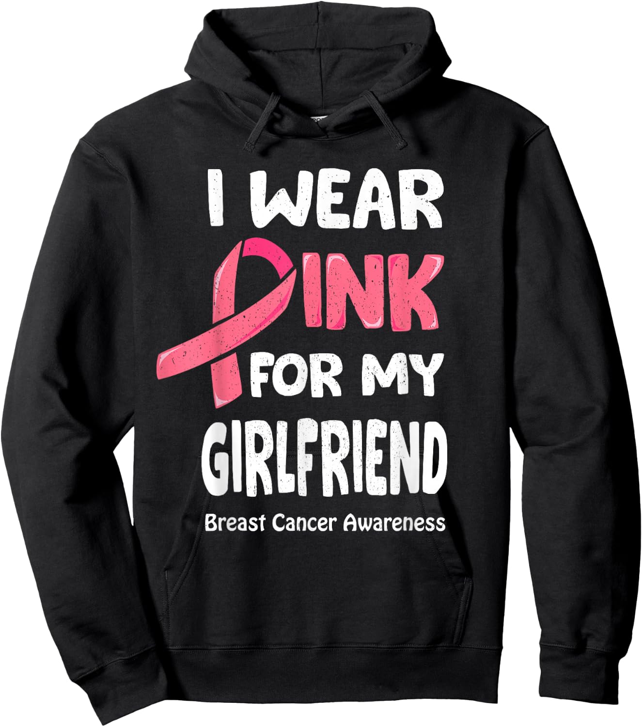 I Wear Pink For My Girlfriend Shirt Breast Cancer Girlfriend Hoodie - Hoodie | Black