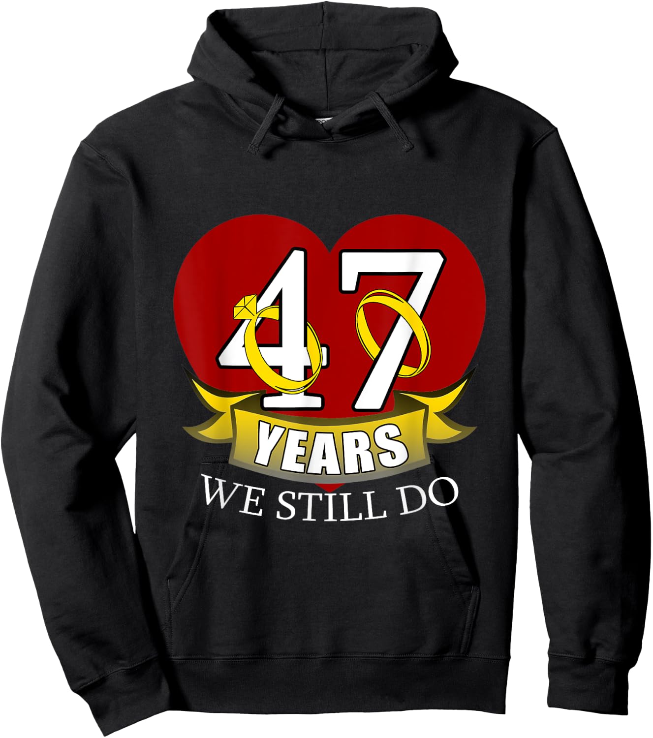 47 Year Wedding Anniversary Hoodie - Hoodie | Black