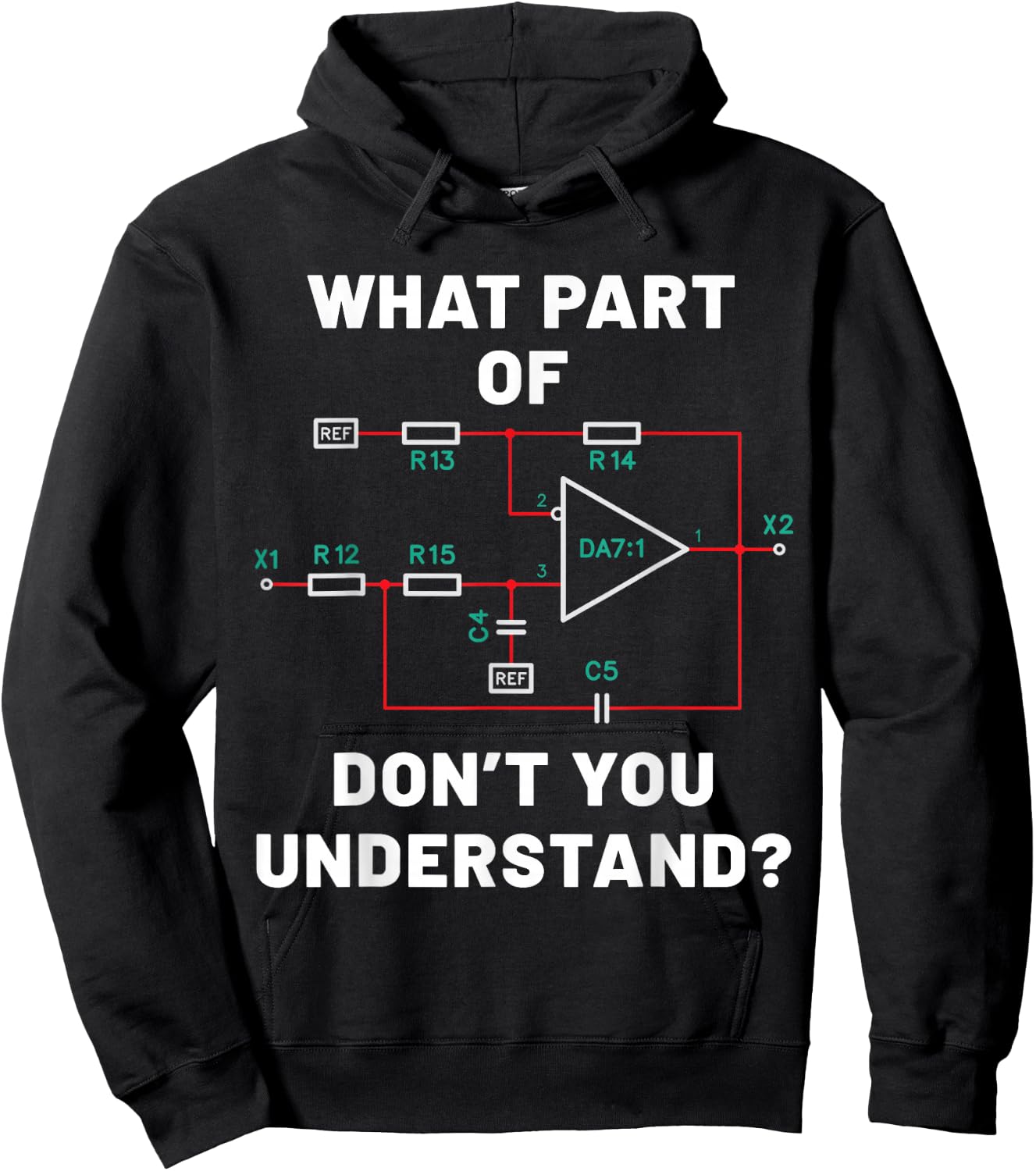 Electronic diagram Electrical engineer funny Gift Hoodie - Hoodie | Black