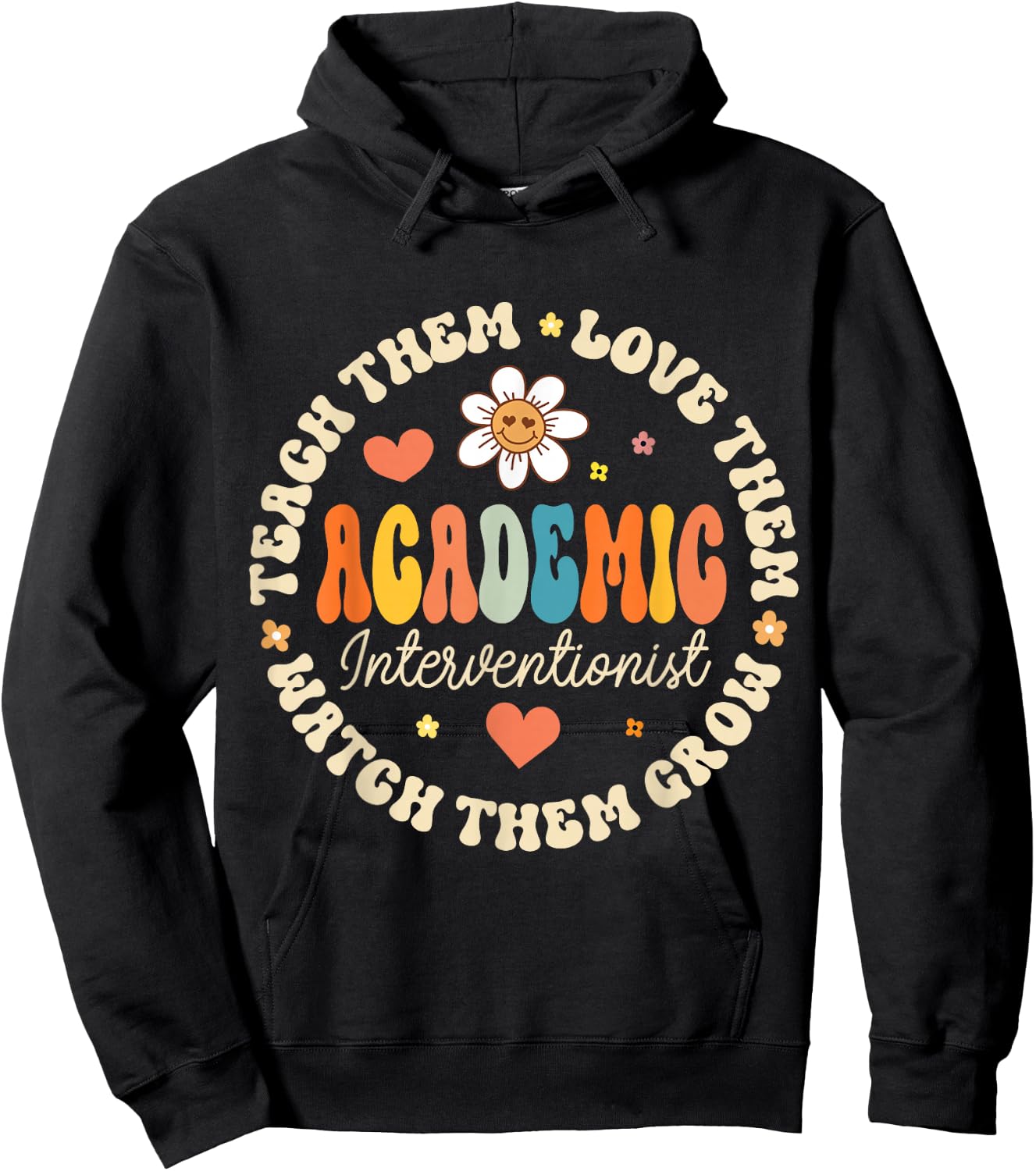 Academic Interventionist Reading Math Title One Teacher Crew Hoodie - Hoodie | Black