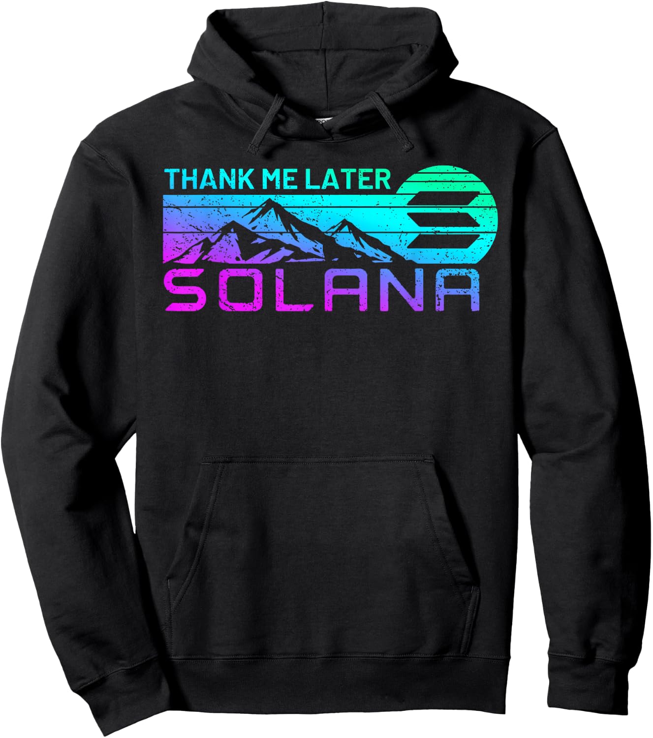 Solana Coin Blockchain HOLD SOL to the moon Solana Crypto Hoodie - Hoodie | Black