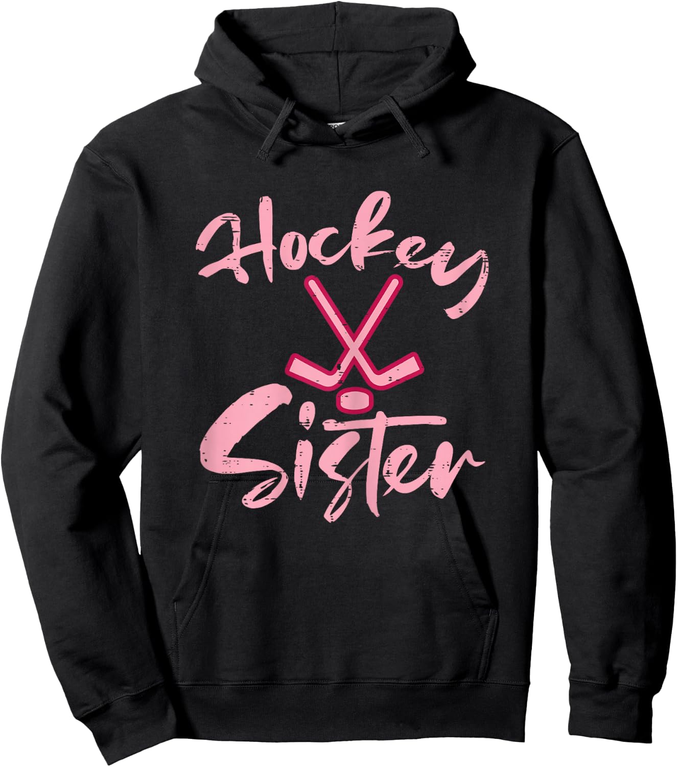 Ice Hockey Sister Fan Women Girls Kids Youth Toddler Hoodie - Hoodie | Black