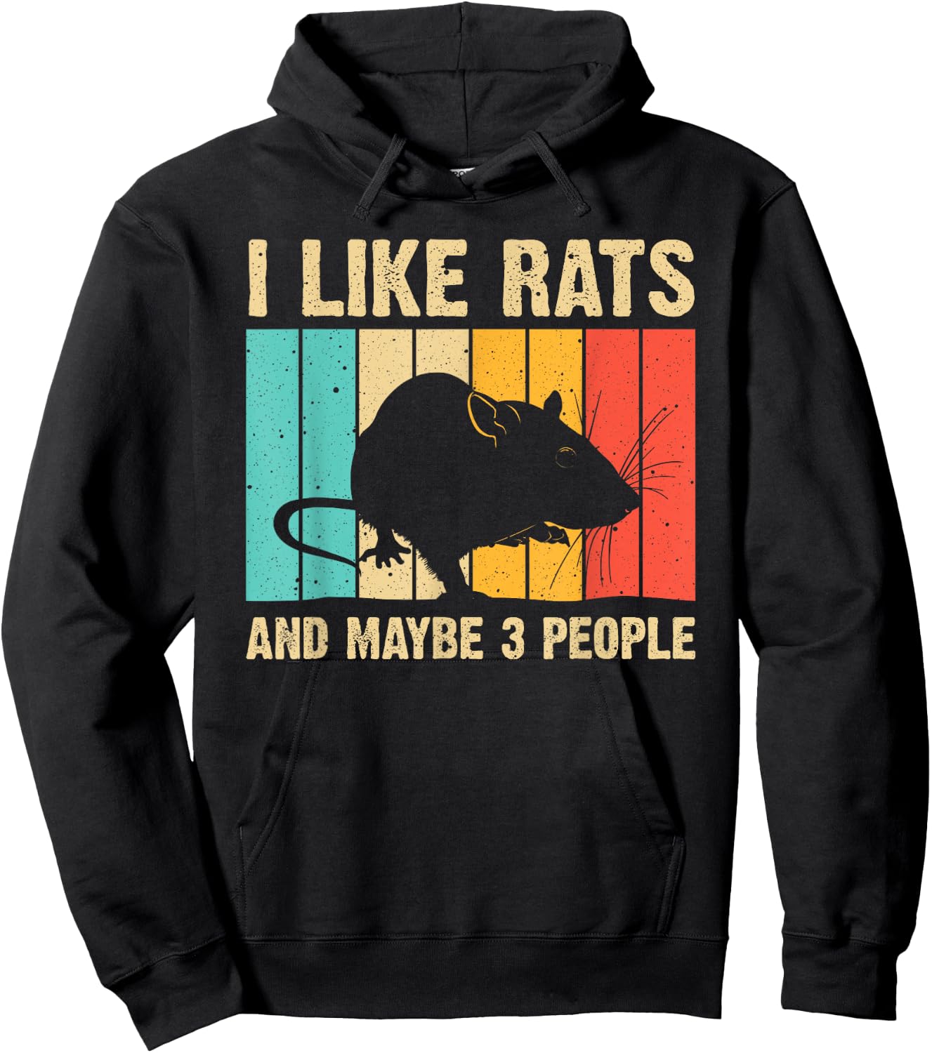 Funny Rat Design Rat Lover Men Women Mouse Rodent Introvert , Black Hoodie - Hoodie | Black