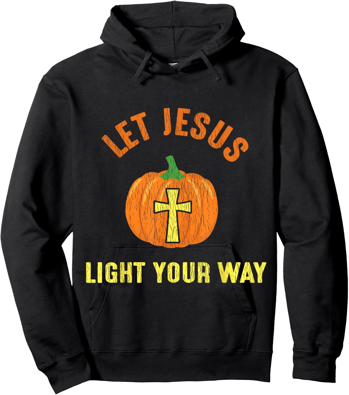 Let Jesus Light Your Way Pumpkin Thanksgiving Christian Hoodie - Hoodie | Black