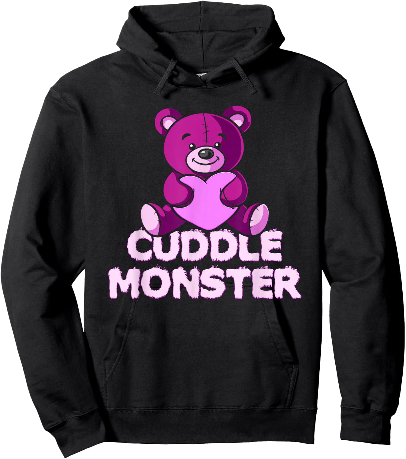 Cuddle Monster! Cute Teddy Bear Hoodie - Hoodie | Black