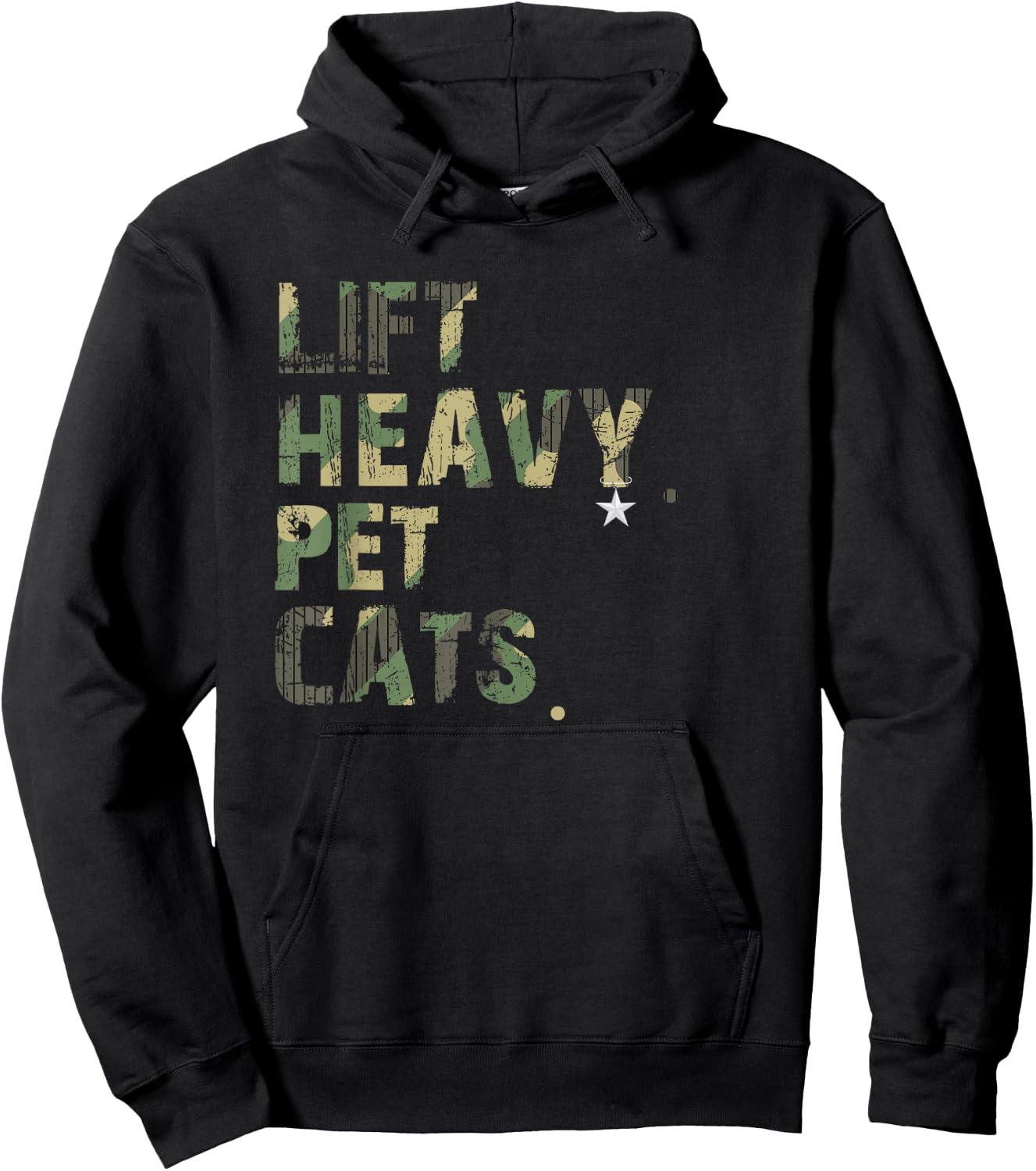 Lift Heavy Pet Cats American Flag Military Weightlifters Hoodie - Hoodie | Black