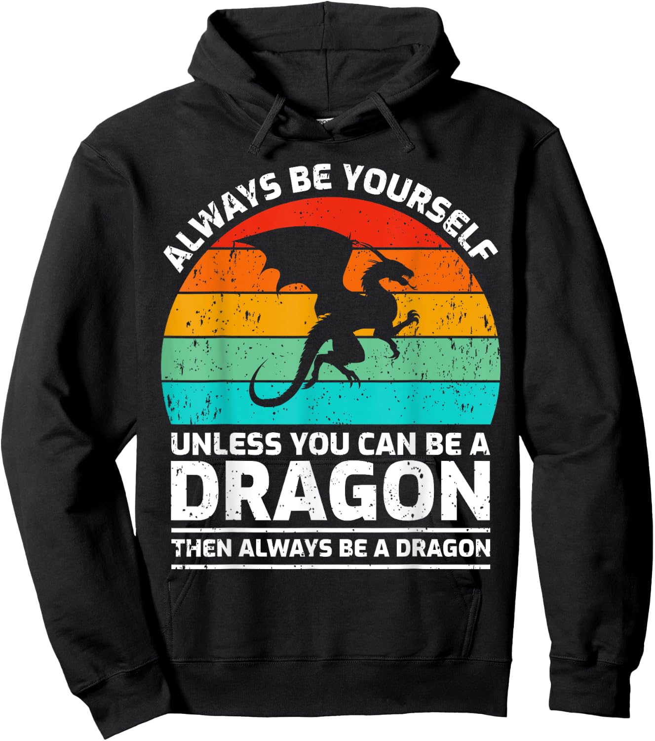 Vintage Dragon Lover Retro Cute Dragon Hoodie - Hoodie | Black