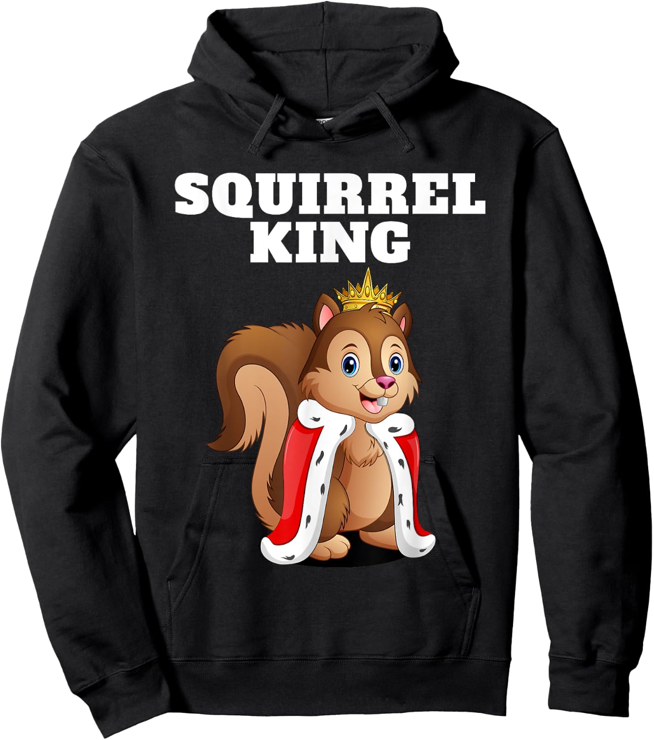 Squirrel King | Boys Squirrel | Squirrel Hoodie - Hoodie | Black