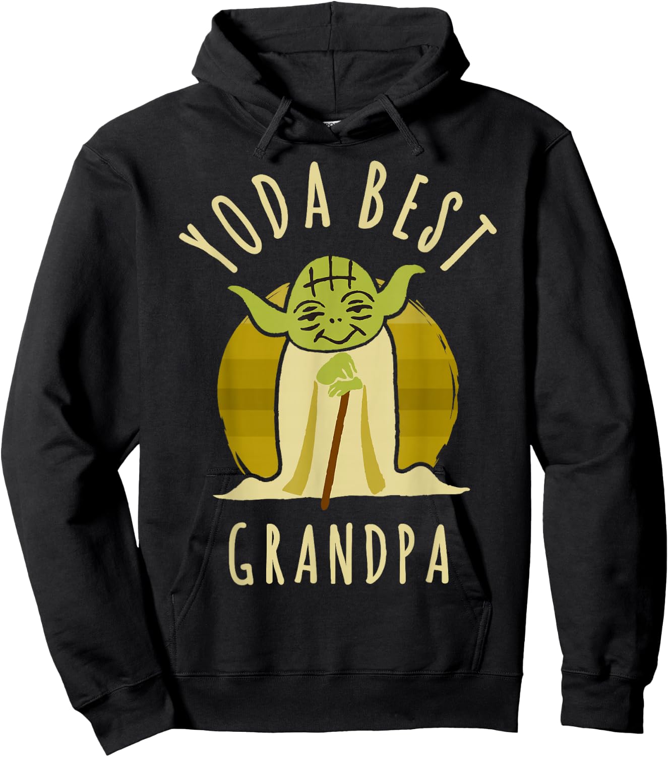 Star Wars Yoda Best Grandpa Cartoon Yoda Hoodie - Hoodie | Black