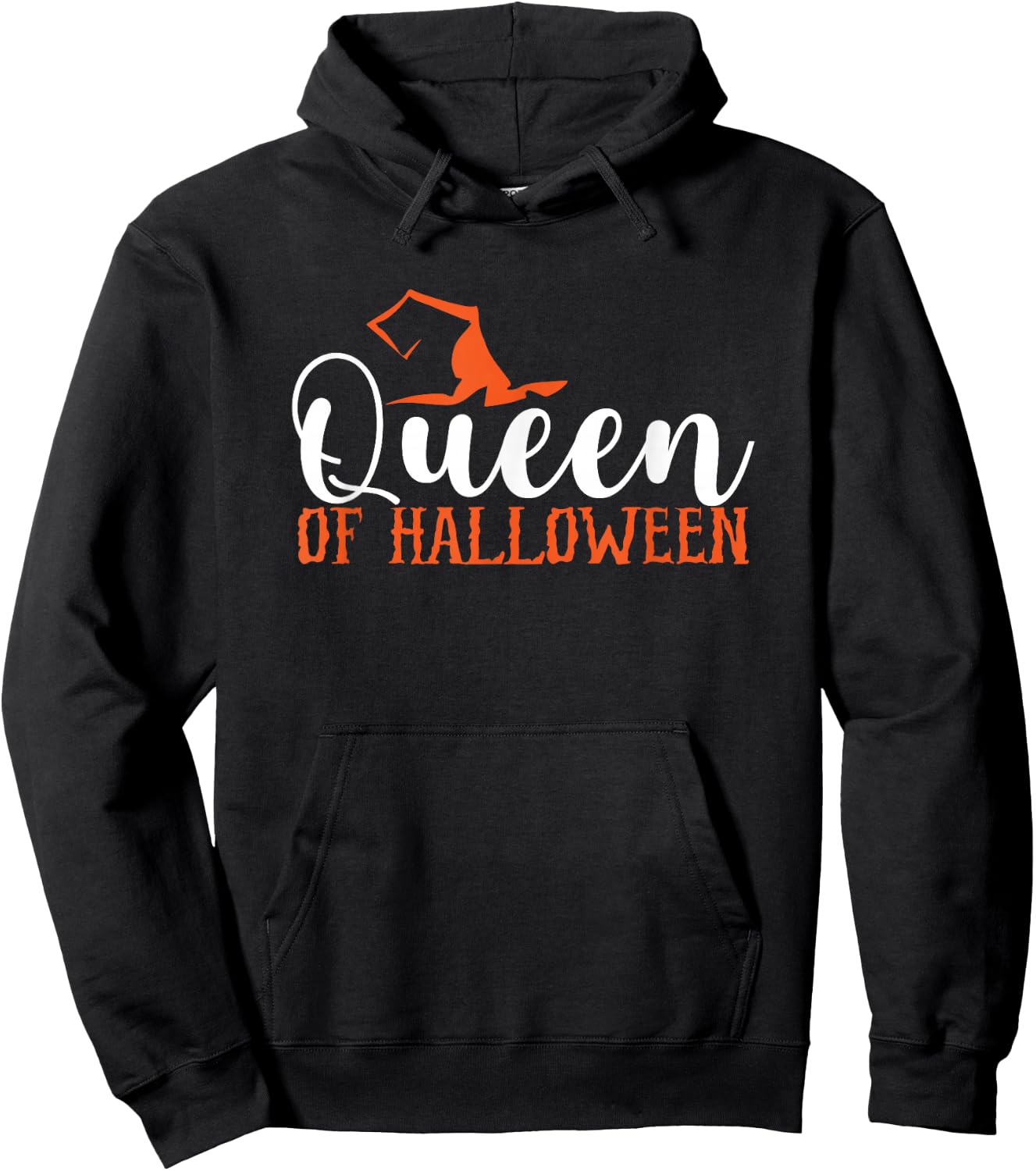 Queen Of Halloween Funny Witch Hat Hoodie - Hoodie | Black
