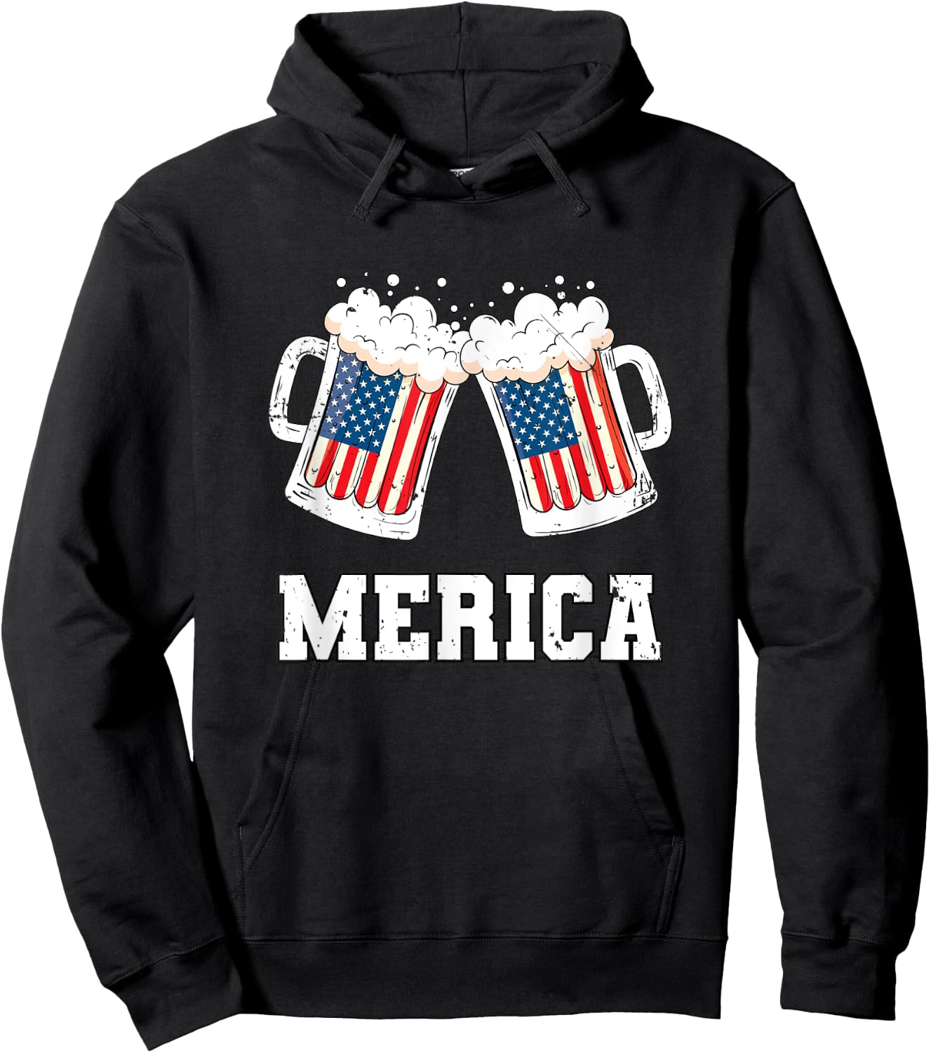 4th of July Merica Shirt Cheers American Beer Drinking Squad Hoodie - Hoodie | Black
