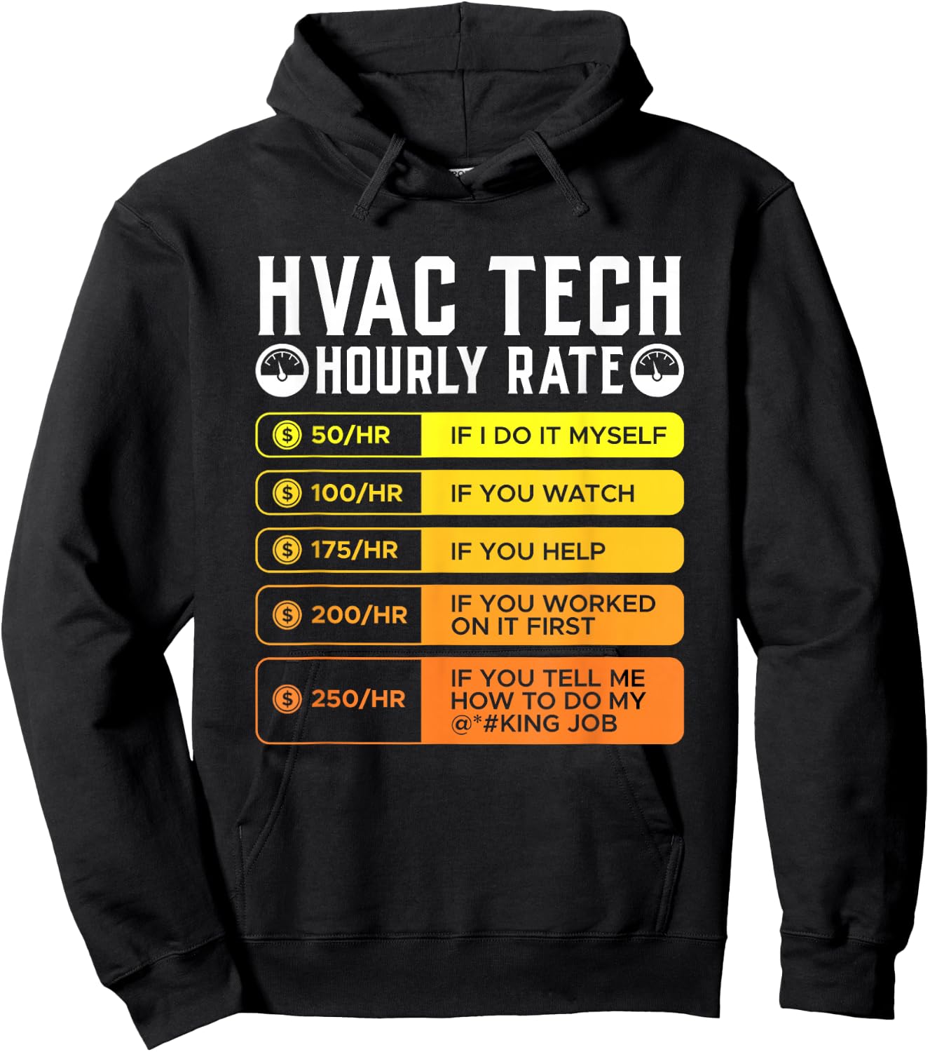 Hvac Technician Hourly Rate T Shirt I Air Conditioner Wiring Hoodie - Hoodie | Black