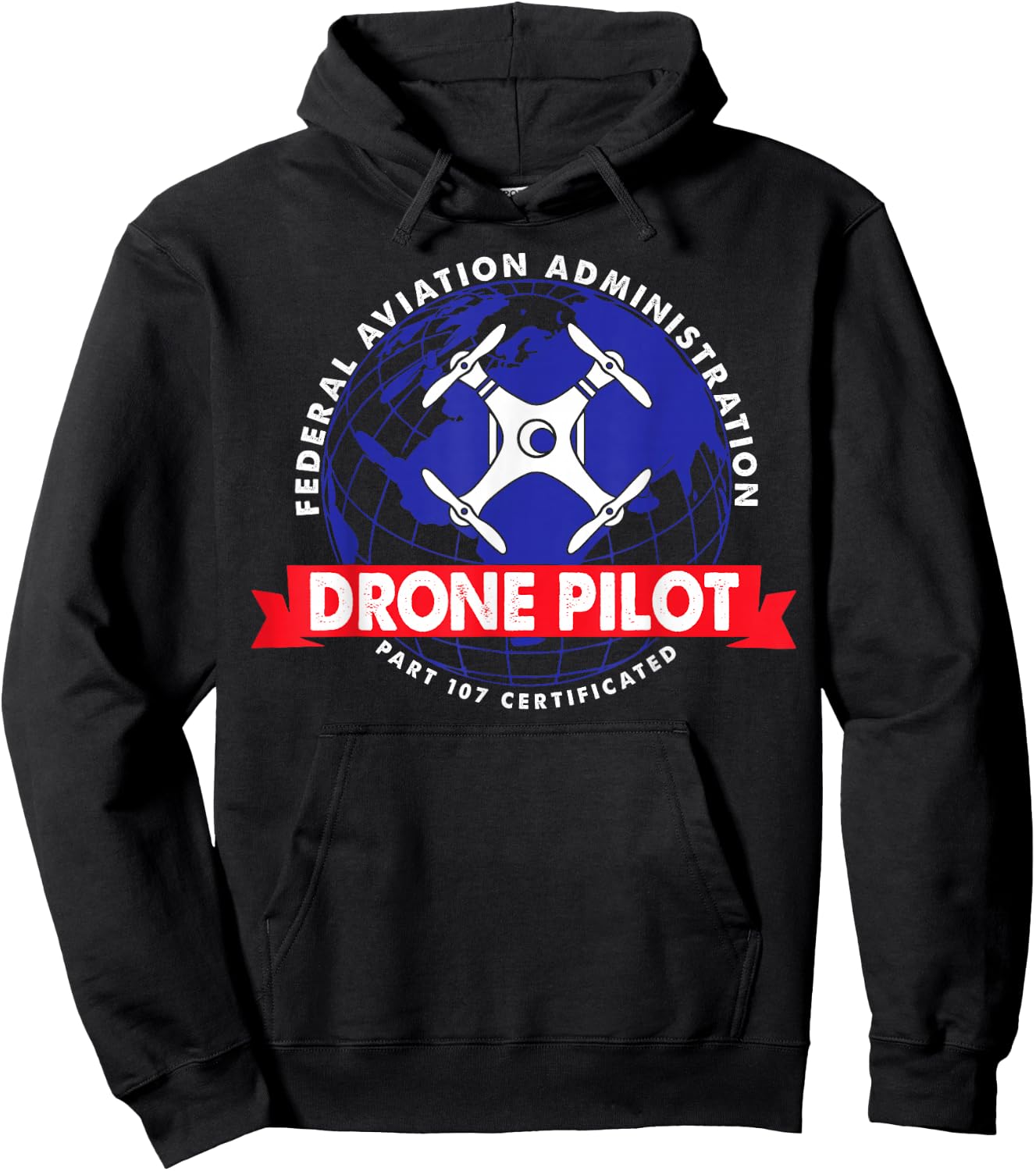 FAA Part 107 Certificated Drone Pilot Hoodie - Hoodie | Black