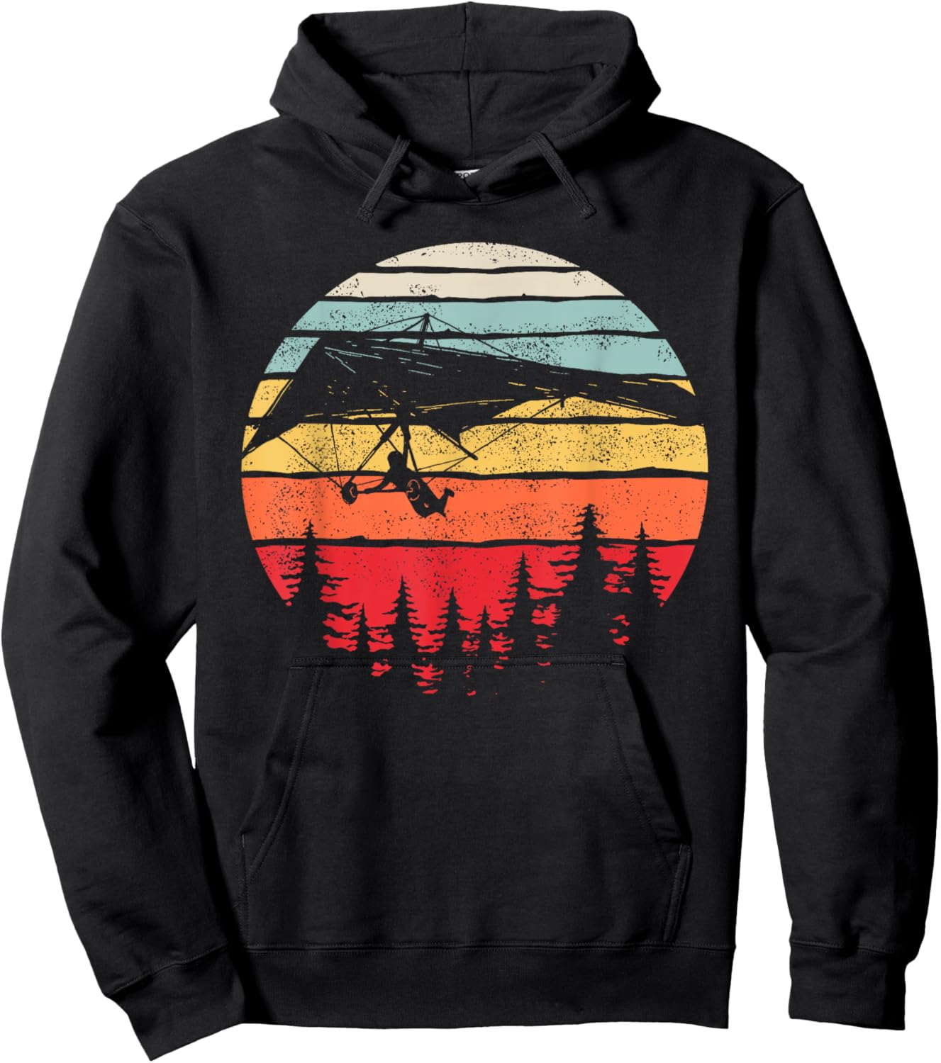 Vintage Retro Hang Gliding Shirt Hang Glider Gift Hoodie - Hoodie | Black