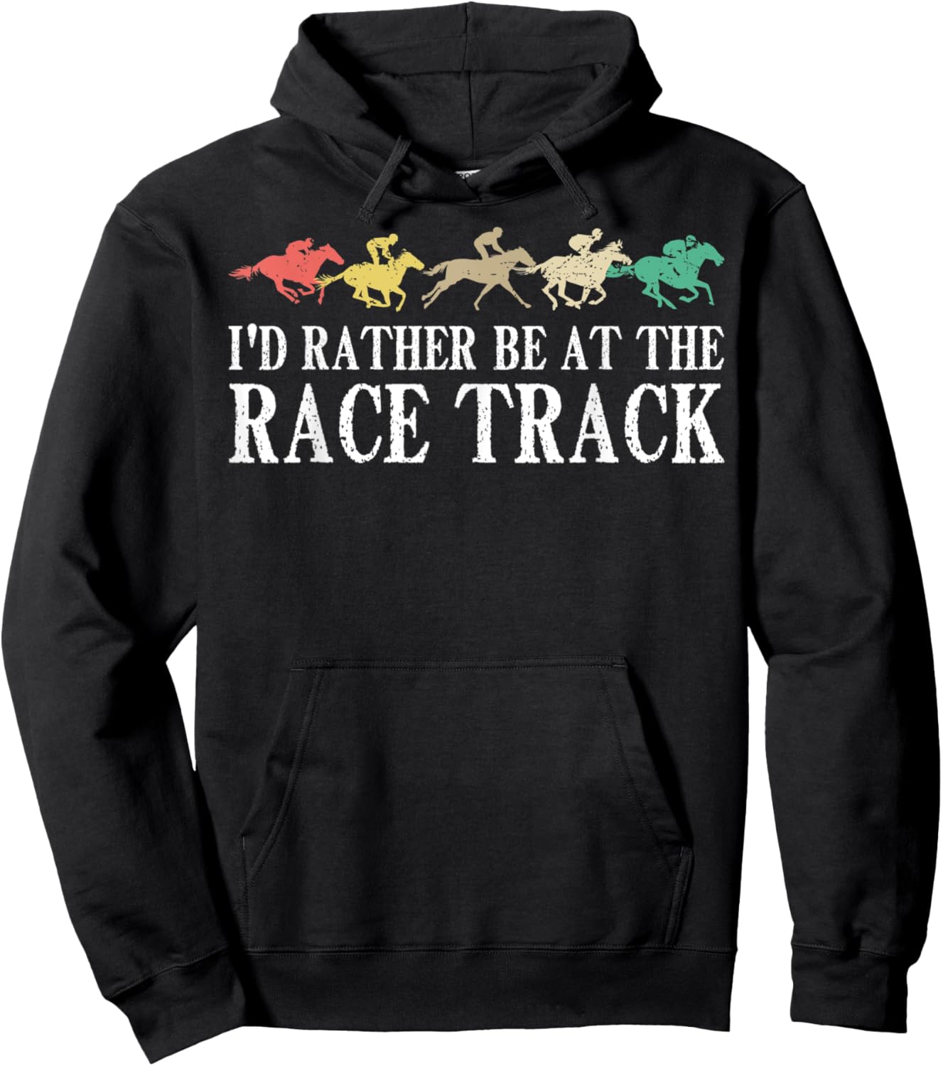 Funny Race Track Horse Racing Gift Men Women Cool Horse Race Hoodie - Hoodie | Black