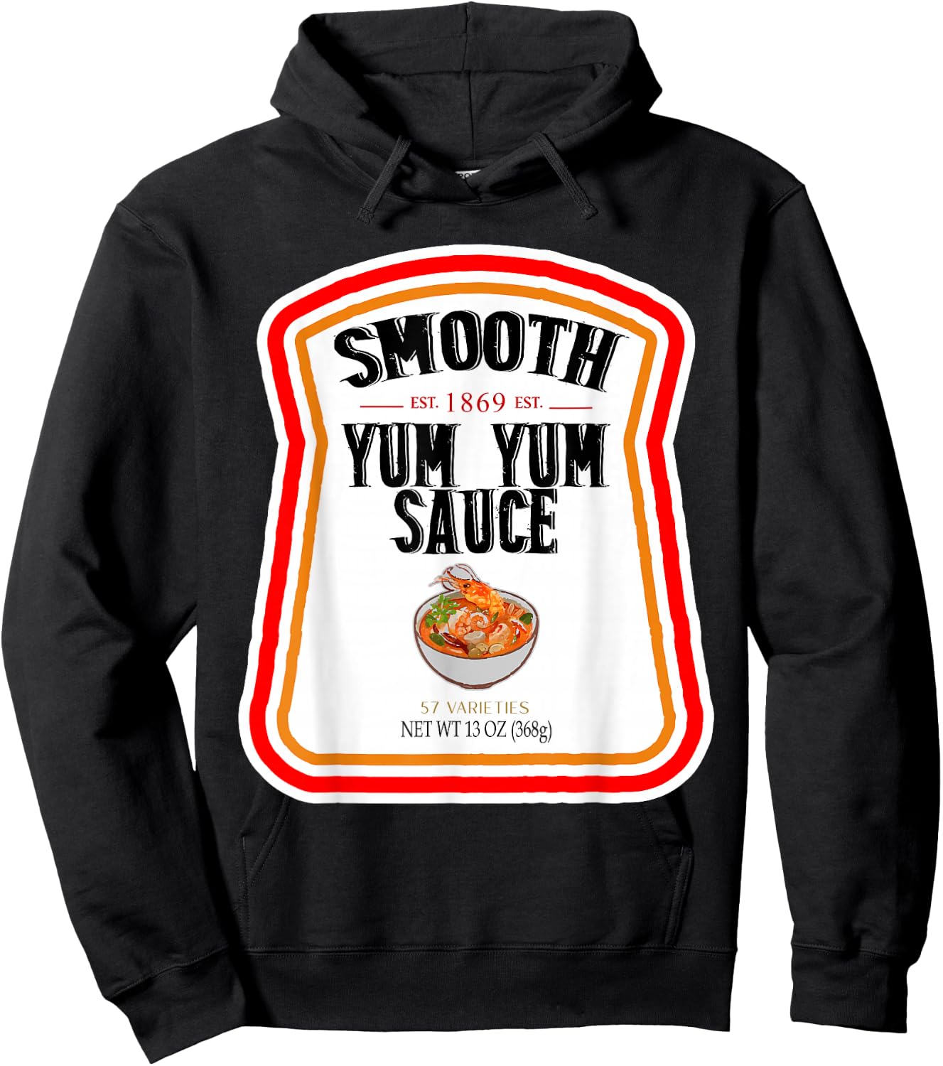 Smooth Yumyum Bottle Label Halloween 2024 Couples Costume Hoodie - Hoodie | Black