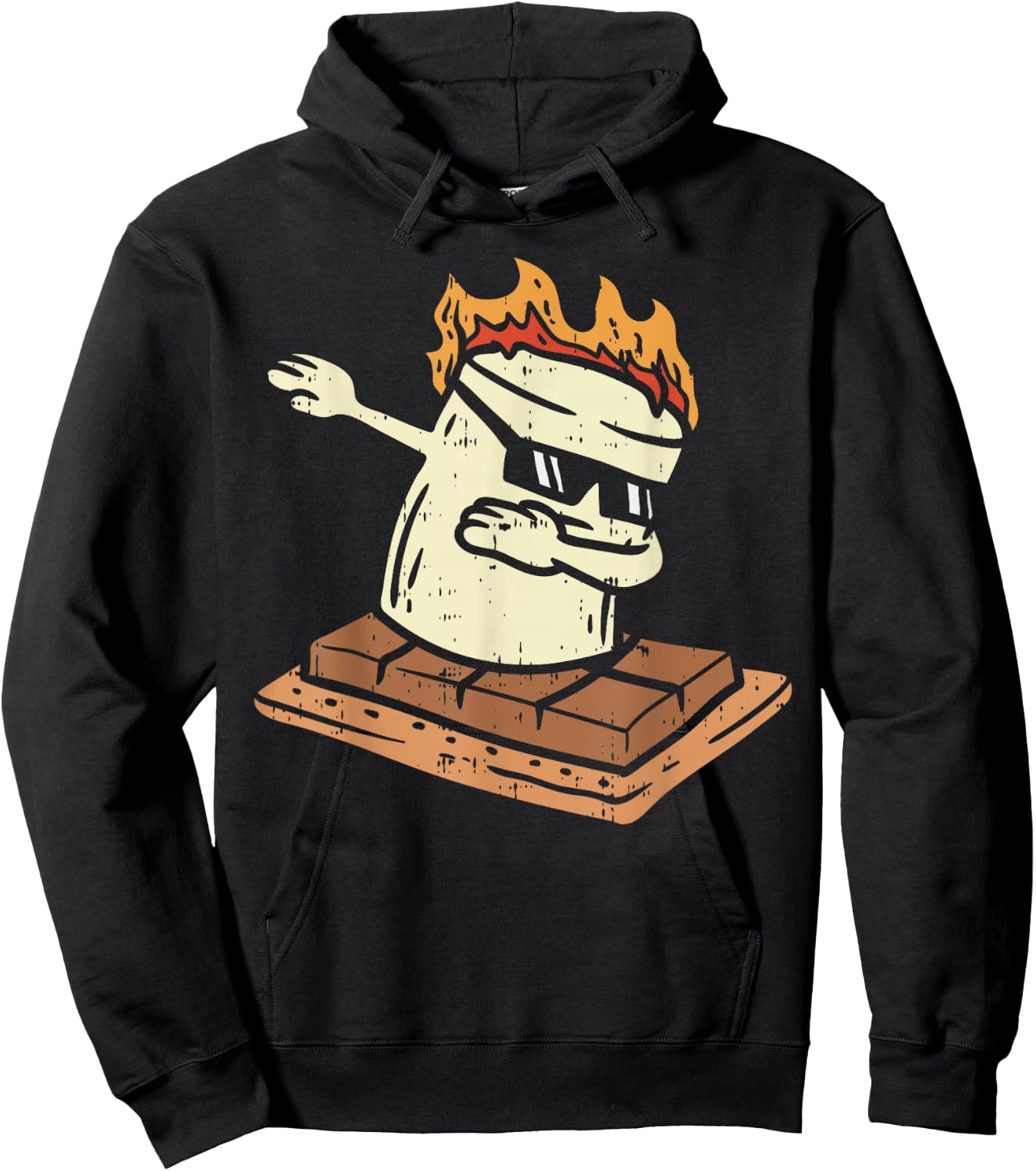Dabbing Smore Marshmallow Cute Dab Dance Camping Camper Gift Hoodie - Hoodie | Black