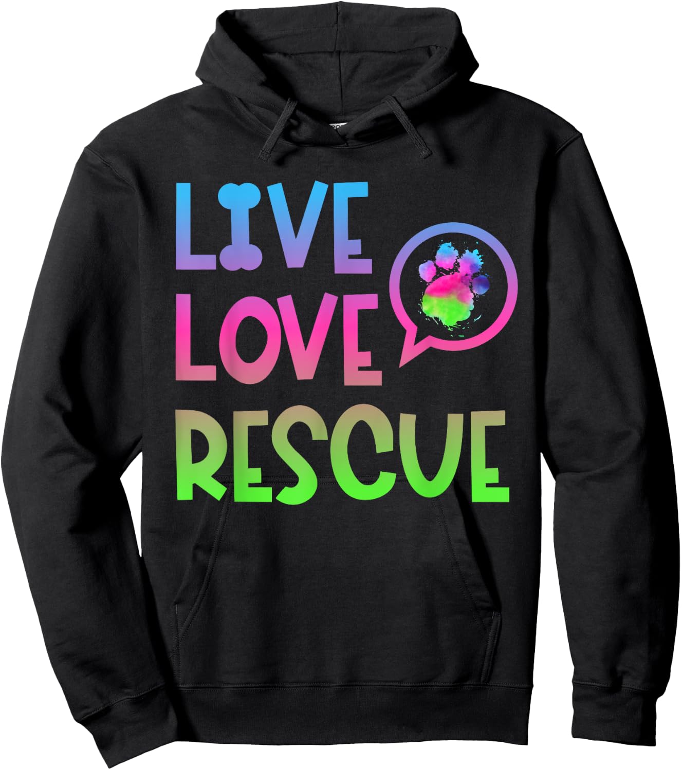 Live Love Rescue Animal Rights Animal Shelter Worker Hoodie - Hoodie | Black