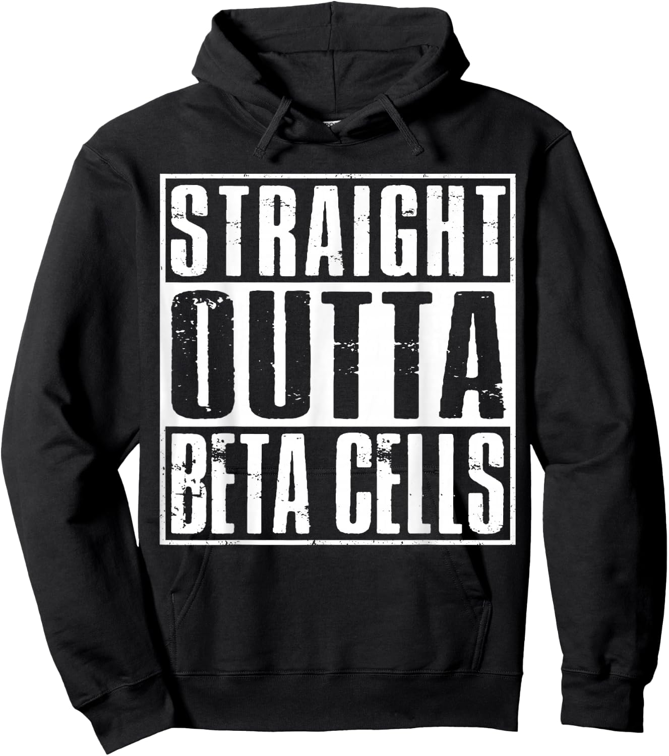 Straight Outta Beta Cells Diabetes Humor Hoodie - Hoodie | Black