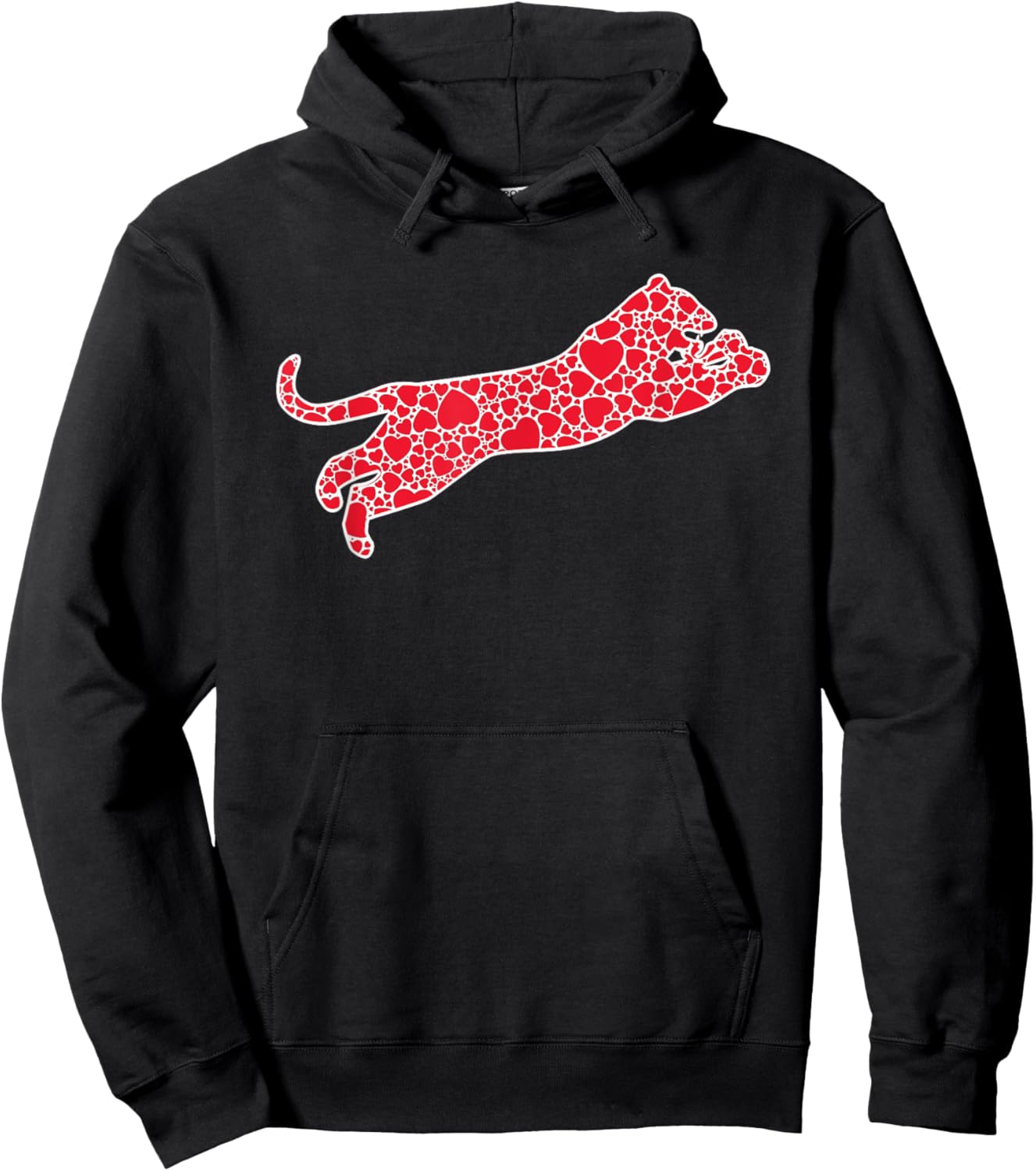 Cougar Hearts Valentine's Day Puma Animal Lover Girl Gift Hoodie - Hoodie | Black