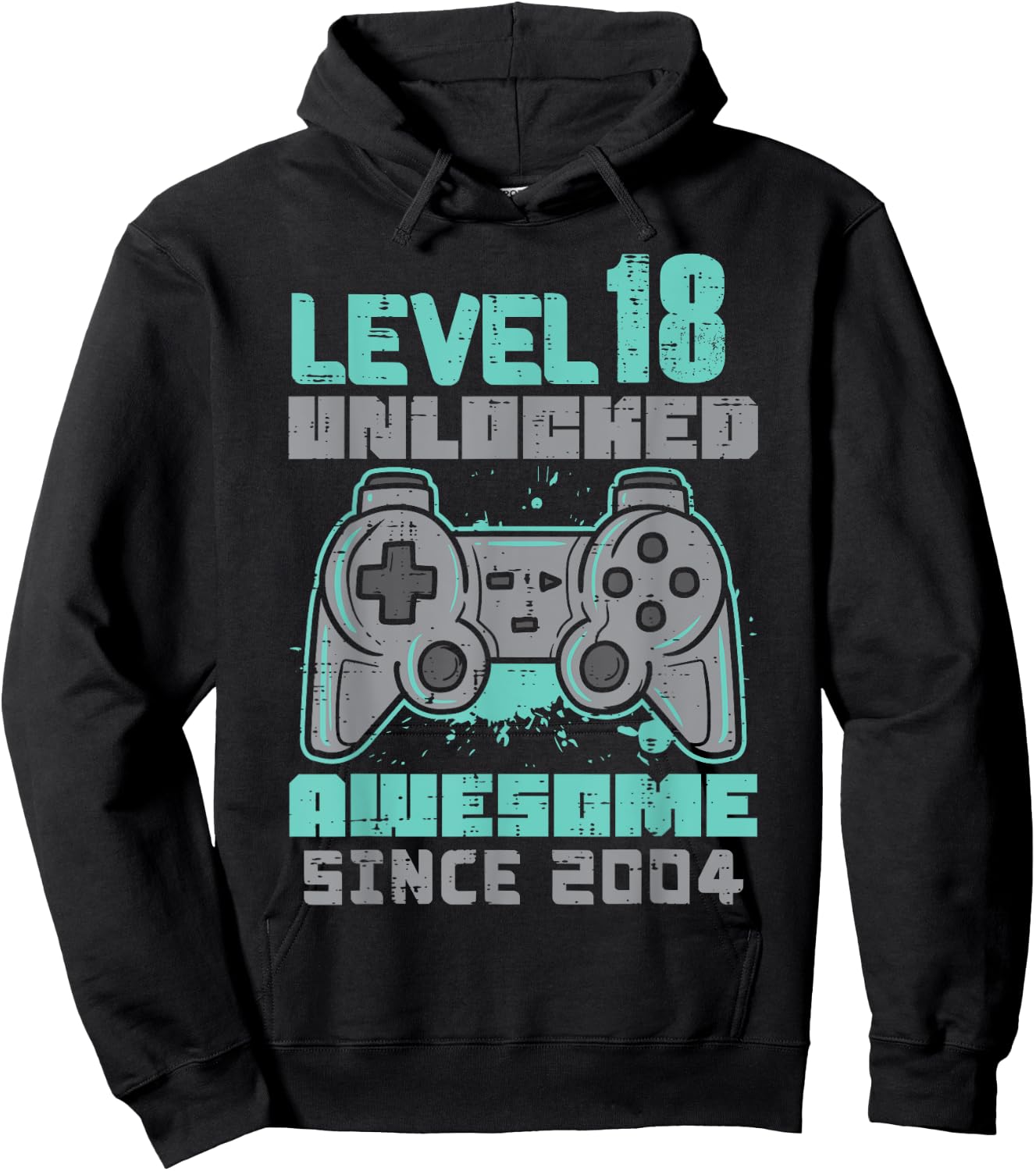Level 18 Unlocked Born In 2001 Gamer 18th Birthday Him Men Hoodie - Hoodie | Black