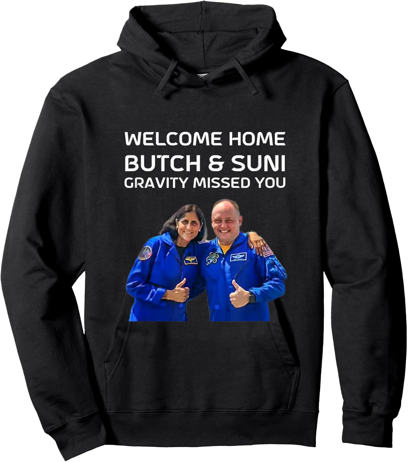 Sunita Williams & Butch Wilmore - Butch & Suni, WELCOME HOME Hoodie - Hoodie | Black