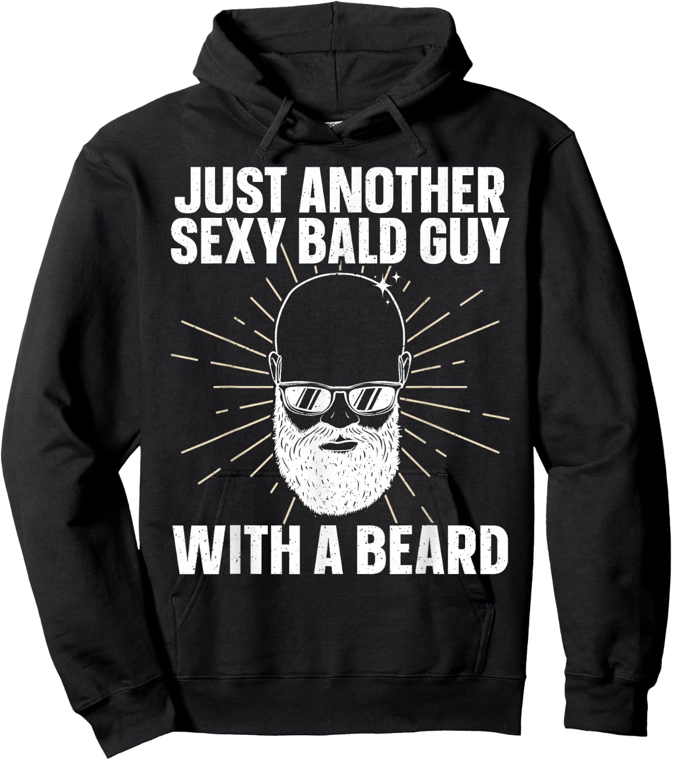 Funny Bald Man Art Boys Facial Hair Bearded Bald Guy Hoodie - Hoodie | Black