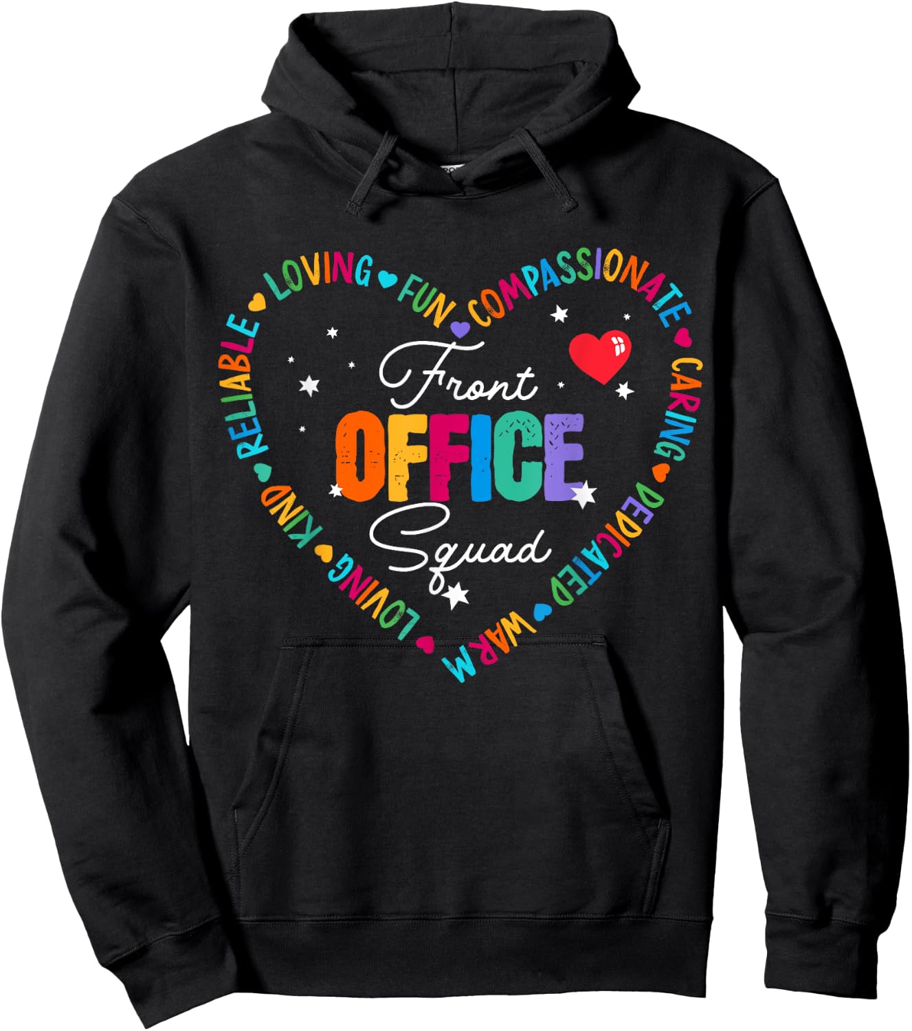 Cute School Secretary Admin Appreciation Front Office Squad Hoodie - Hoodie | Black