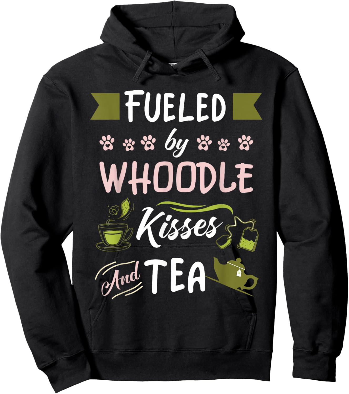 Whoodle Mom Tea Lover Dog Pet Owner Women Kids Hoodie - Hoodie | Black