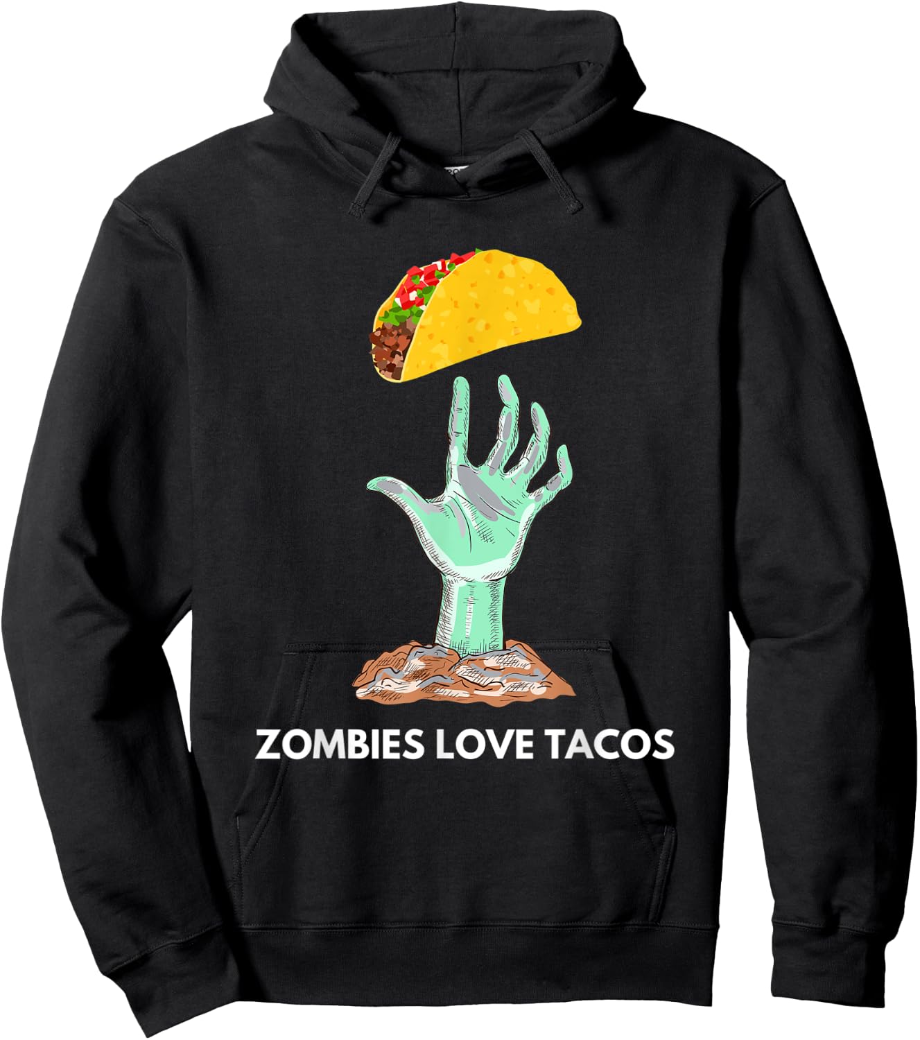 Zombies Love Tacos Funny Apparel Hoodie - Hoodie | Black