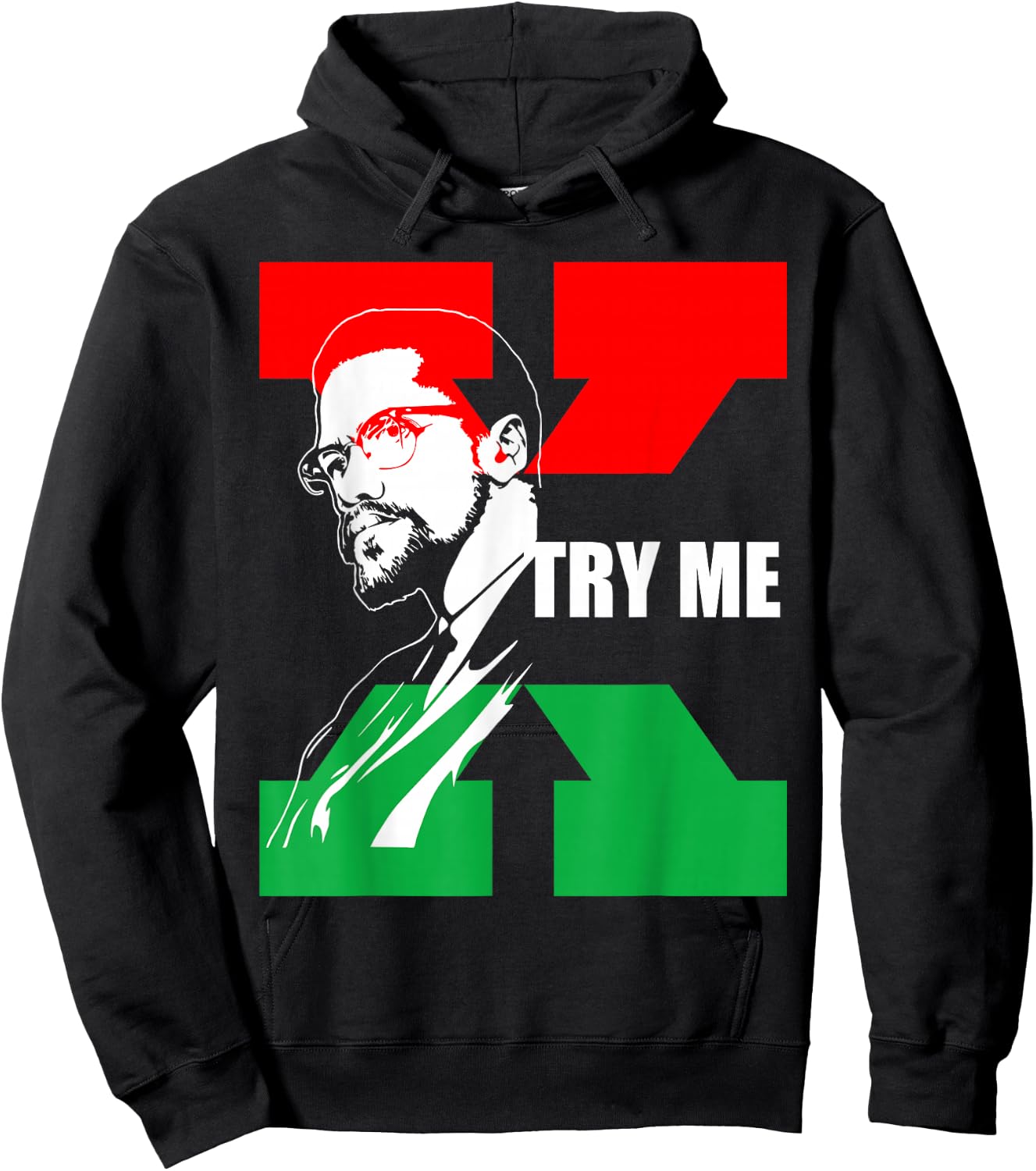 Black Lives Matter BLM Try Me Pan-African Malcolm Afro Hoodie - Hoodie | Black