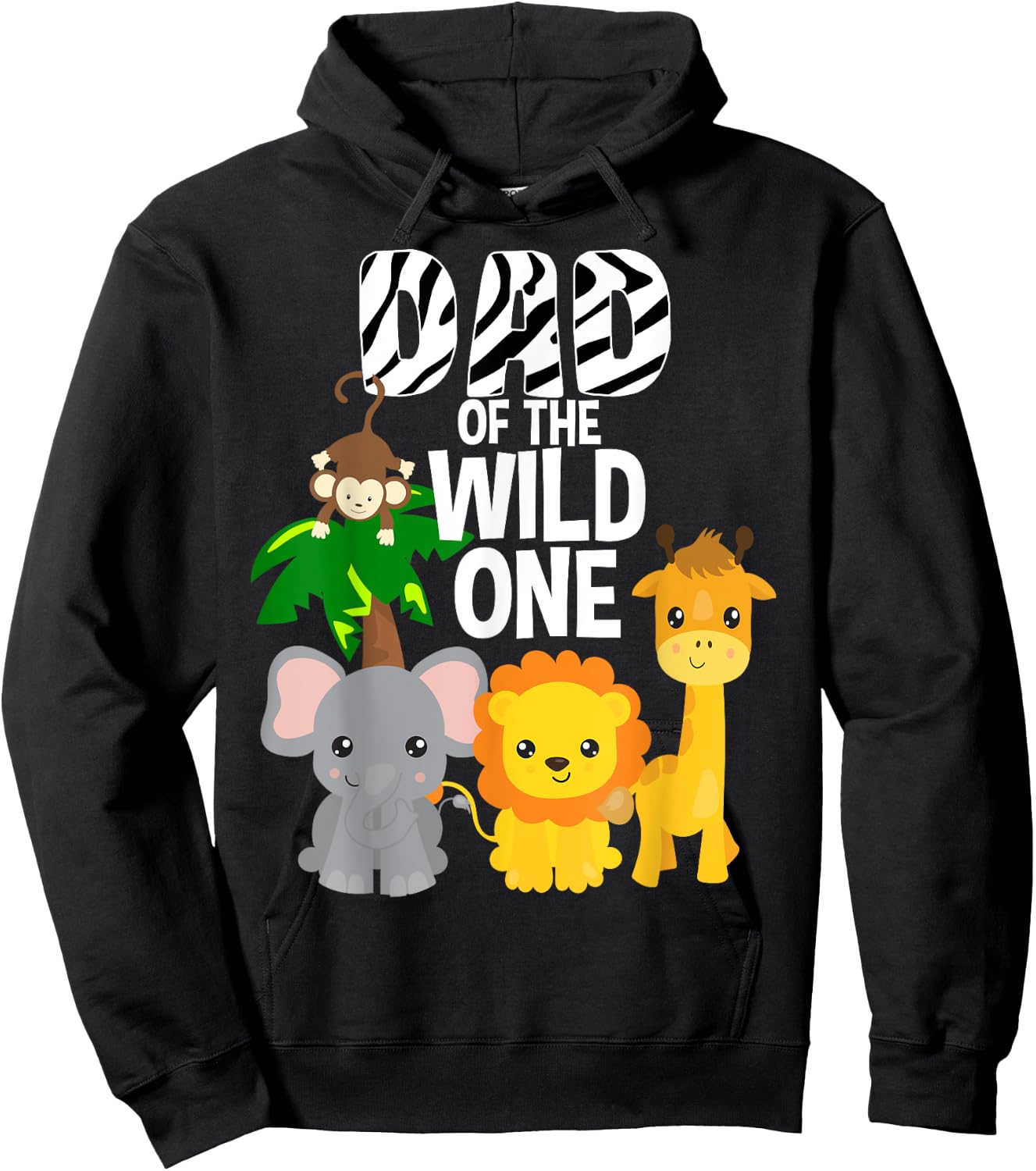 Dad of the Wild One Zoo Theme Birthday Safari Jungle Animal Hoodie - Hoodie | Black