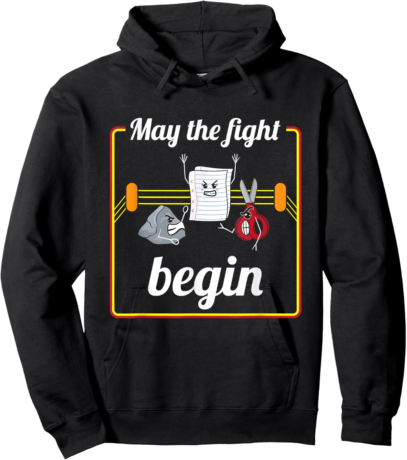 May The Fight Begin Cute Rock Paper Scissors Hoodie - Hoodie | Black