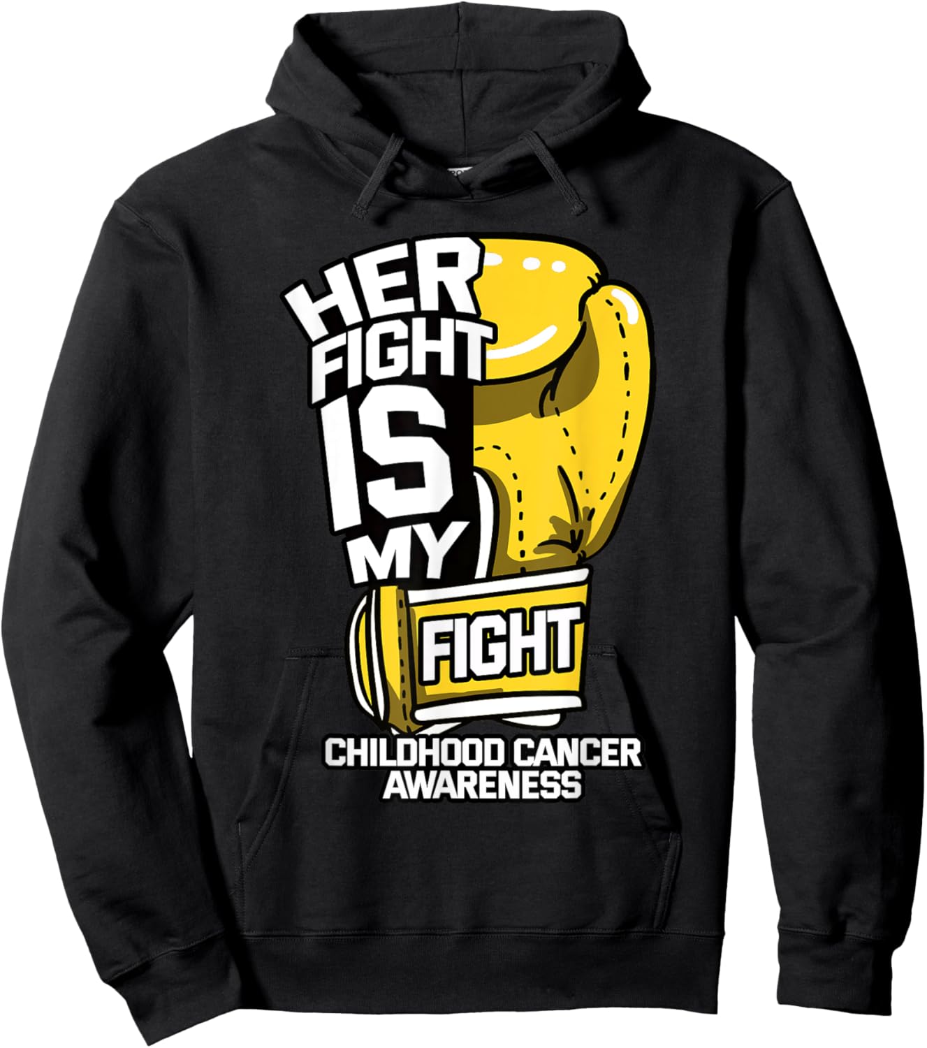 Her Fight is My Fight Childhood Cancer Parents Ribbon Gift Hoodie - Hoodie | Black