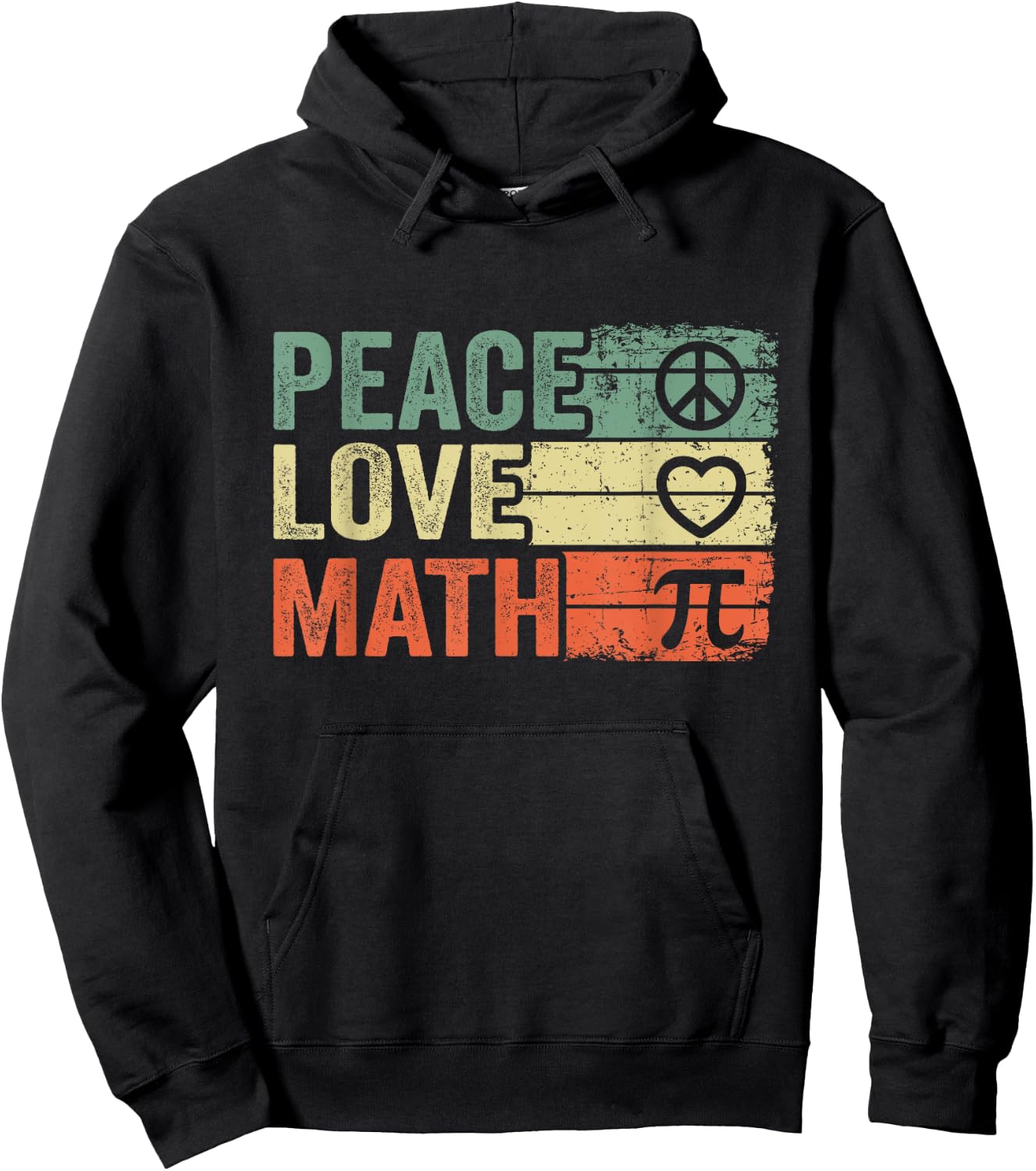 Peace Love Math Vintage Math Nerd Retro Funny Math Teacher Women Hoodie - Hoodie | Black