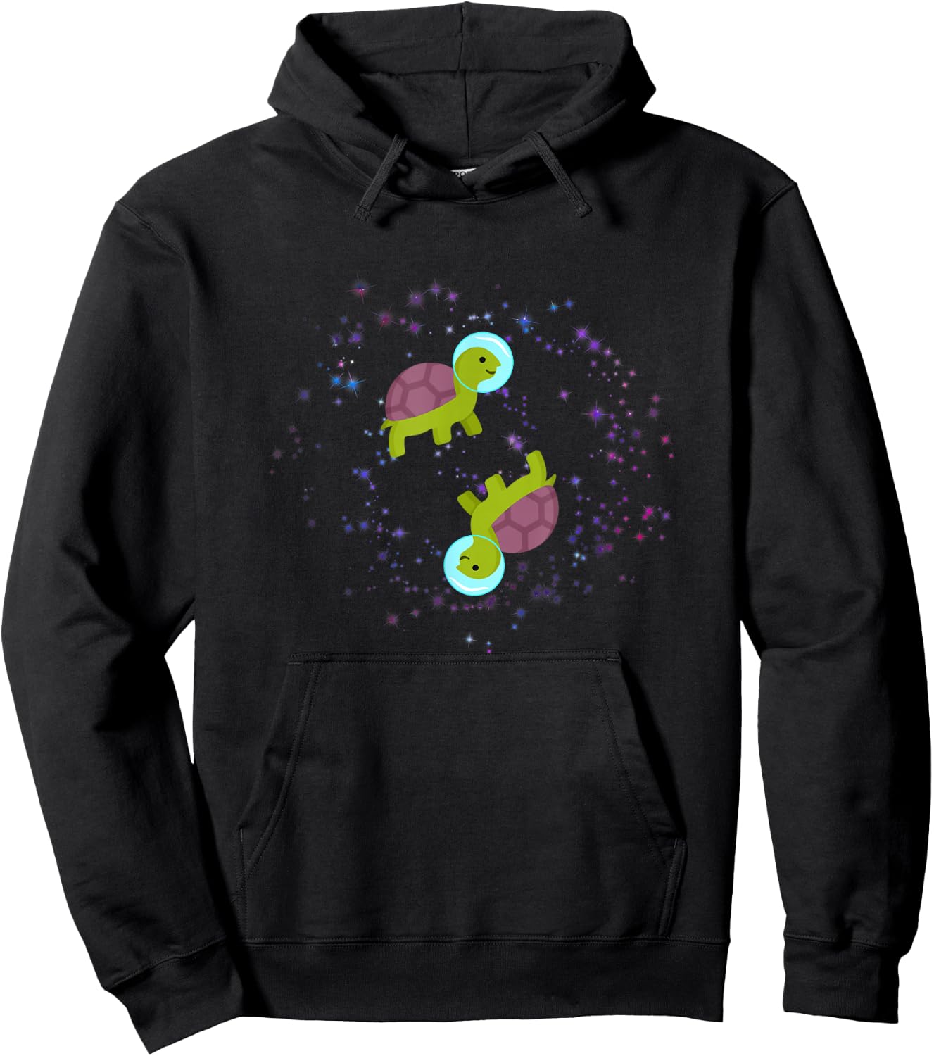 Funny Two Turtles Flying in Space Astronaut Hoodie - Hoodie | Black