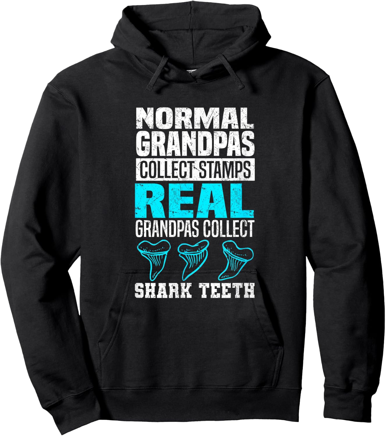 Real Grandpas Collect Shark Teeth - Shark Teeth Collecting Hoodie - Hoodie | Black
