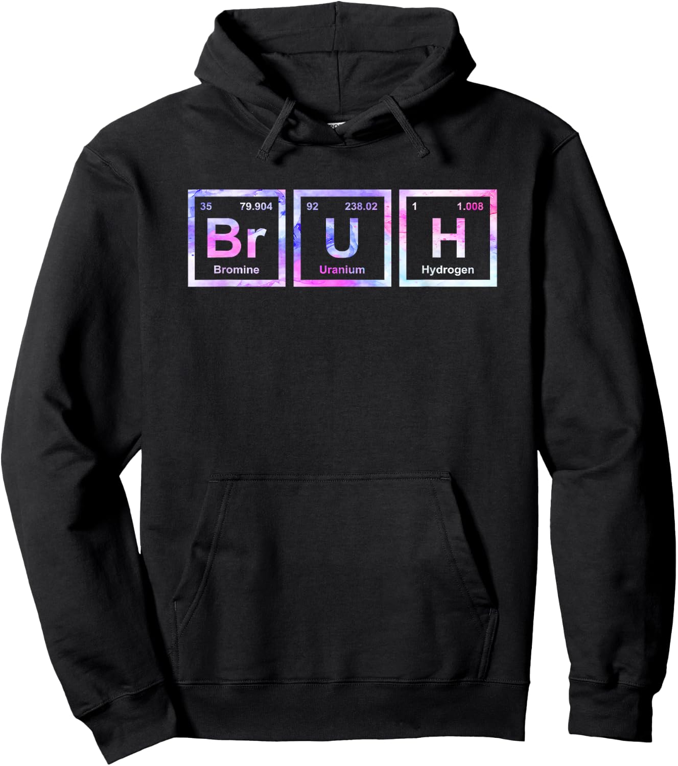 Bruh Funny Science Bruh Periodic Table Elements Meme Joke Hoodie - Hoodie | Black