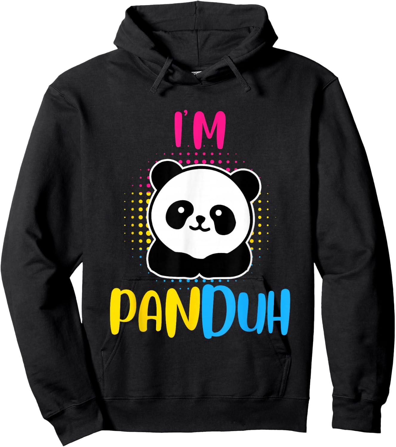 Pansexuality Saying I'm Panduh Panda Pansexual Slogan Hoodie - Hoodie | Black