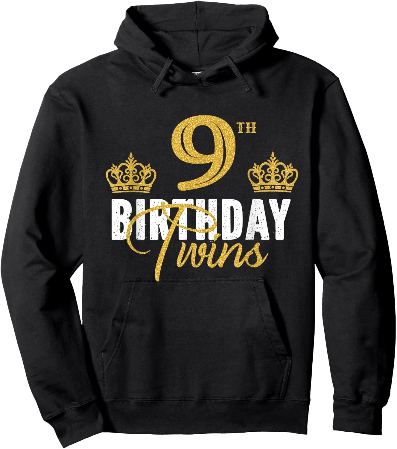 9th Birthday Twins 9 Years Old Party Idea For Boy And Girl Hoodie - Hoodie | Black