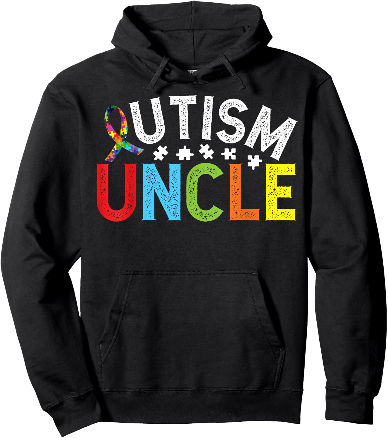 Proud Autism Uncle Autism Awareness For Uncle Hoodie - Hoodie | Black