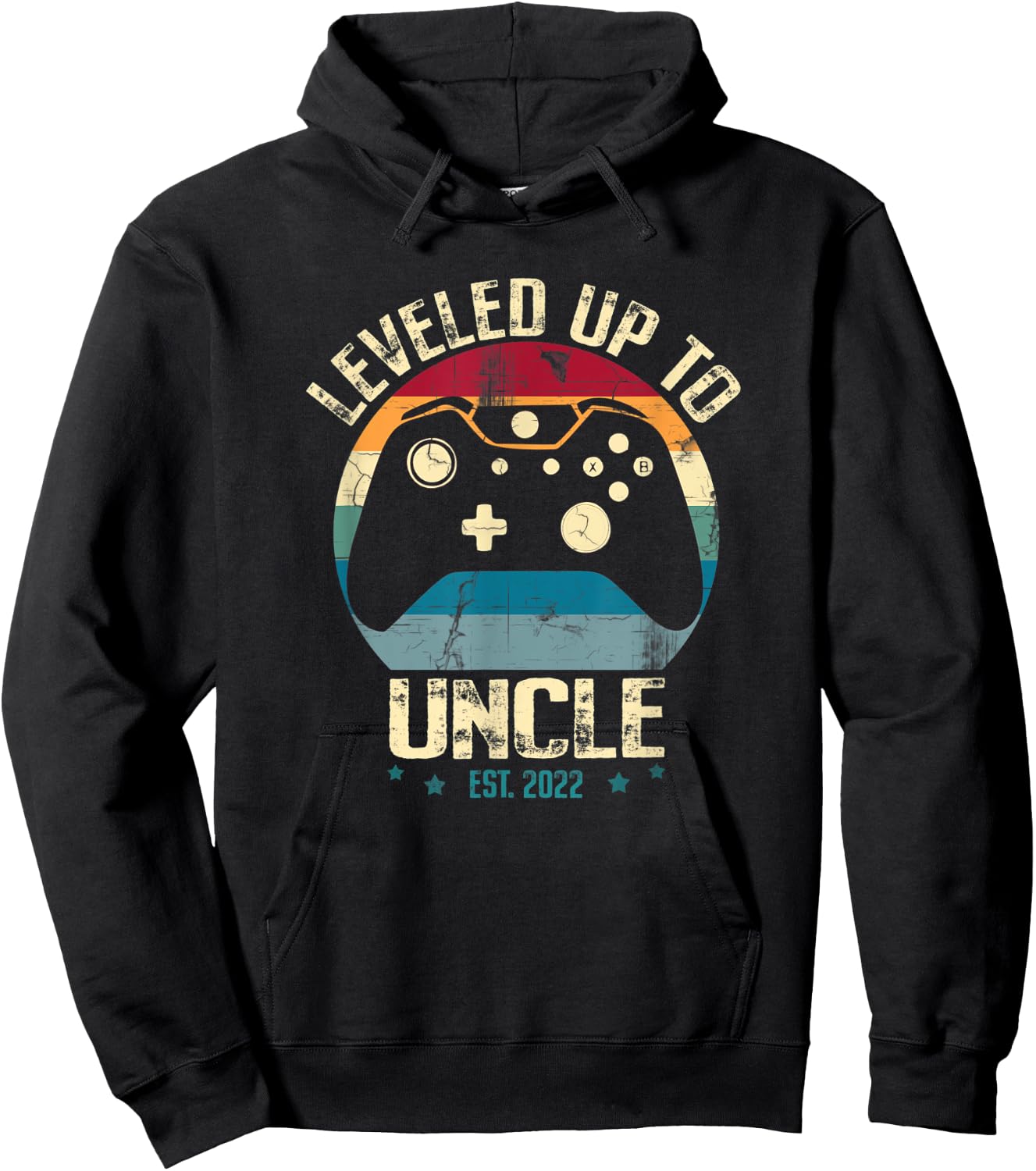 I Leveled Up To Uncle Pregnancy Announcement Uncle Gamer Hoodie - Hoodie | Black