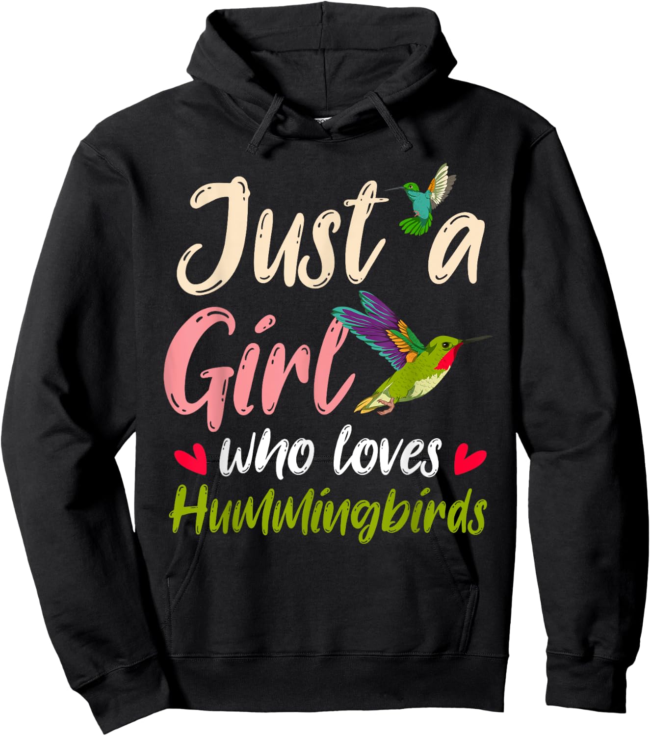 Just A Girl Who Loves Hummingbirds Bird Women Hummingbird Hoodie - Hoodie | Black